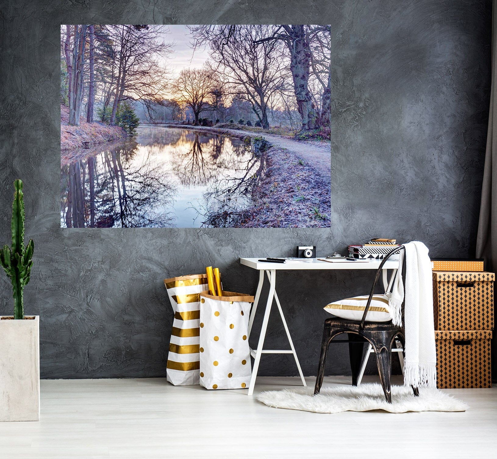 3D River At Dusk 040 Assaf Frank Wall Sticker Wallpaper AJ Wallpaper 2