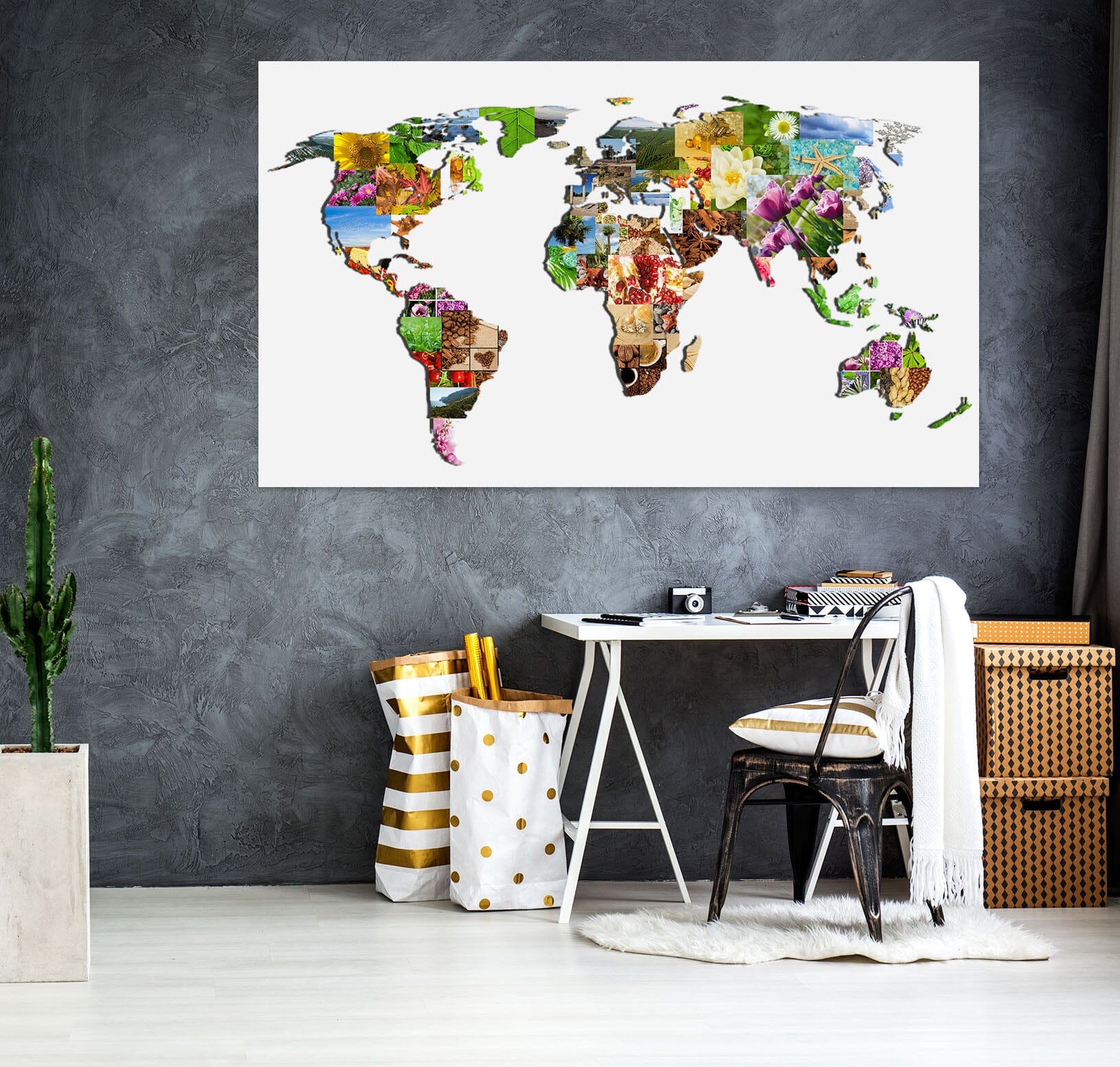 3D Color Art 137 World Map Wall Sticker Wallpaper AJ Wallpaper 2