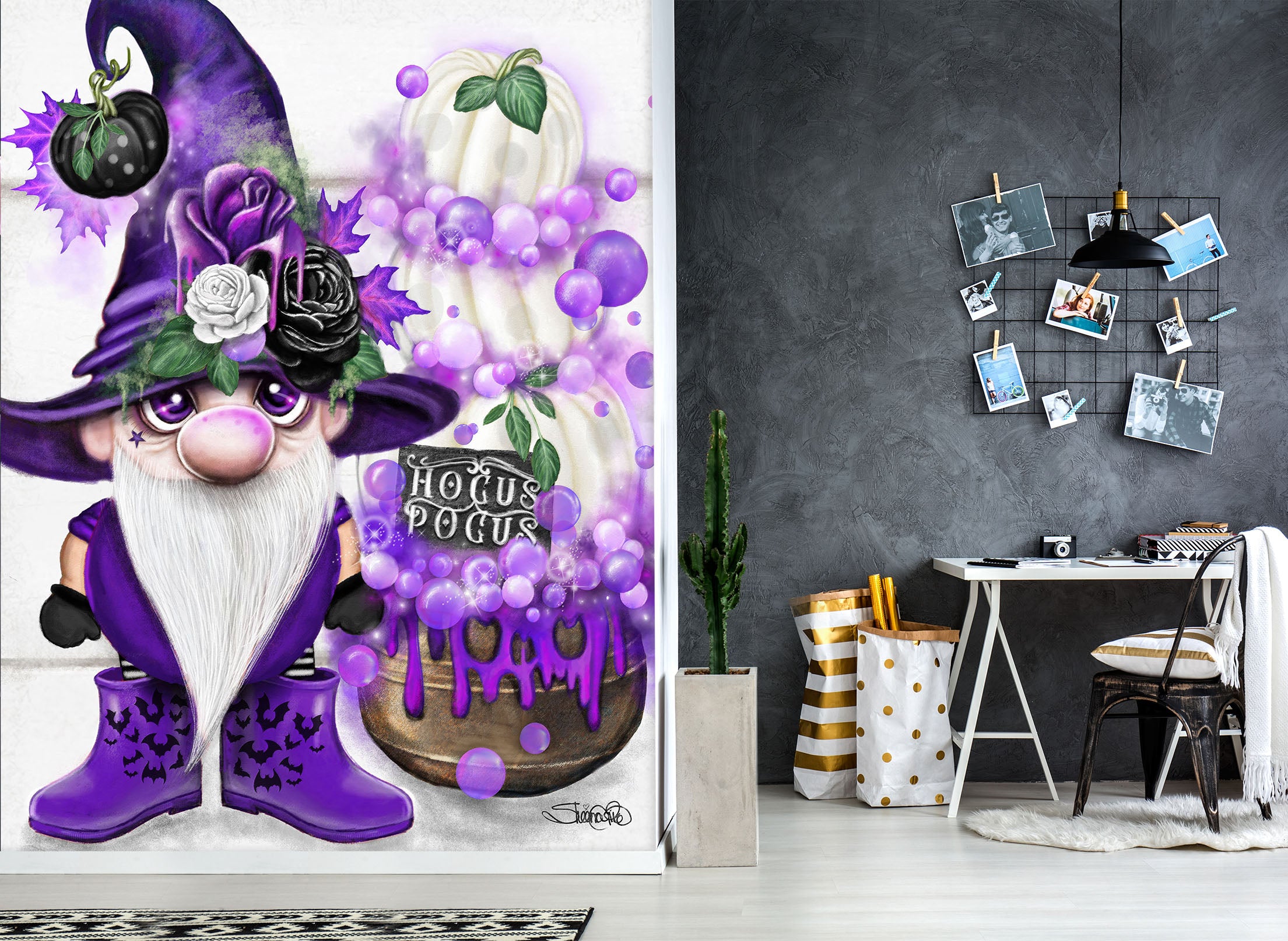 3D Purple Santa Claus 8438 Sheena Pike Wall Mural Wall Murals