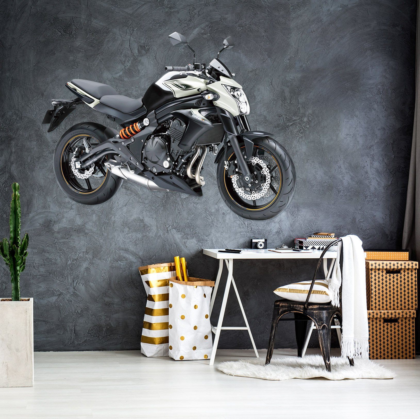 3D Kawasaki Black 0100 Vehicles Wallpaper AJ Wallpaper