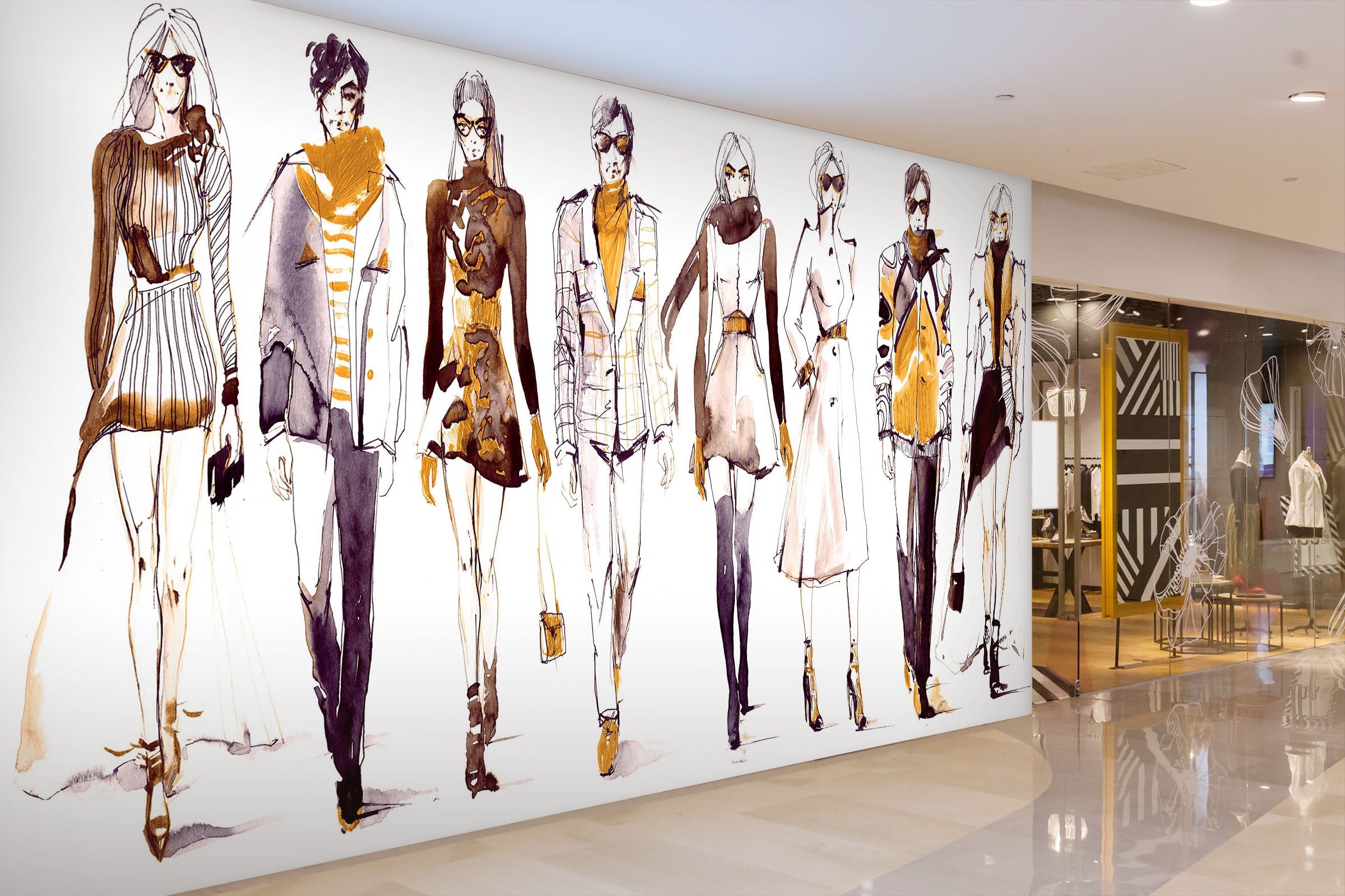 3D Sketch Clothing 108 Wall Murals Wallpaper AJ Wallpaper 2