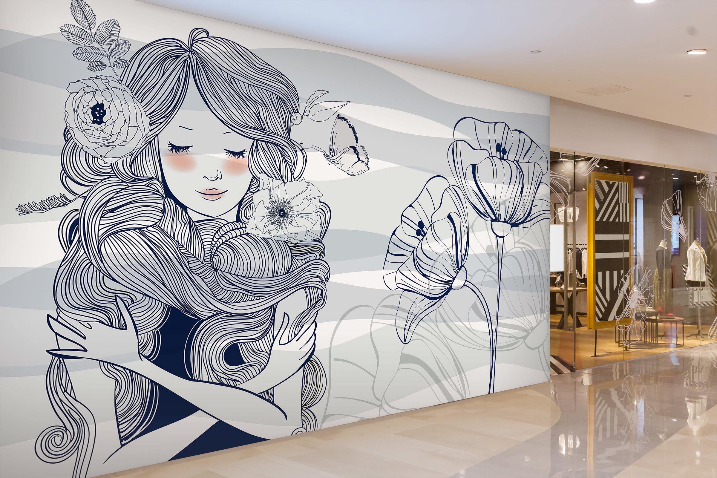 3D Sketch Butterfly 110 Wall Murals Wallpaper AJ Wallpaper 2