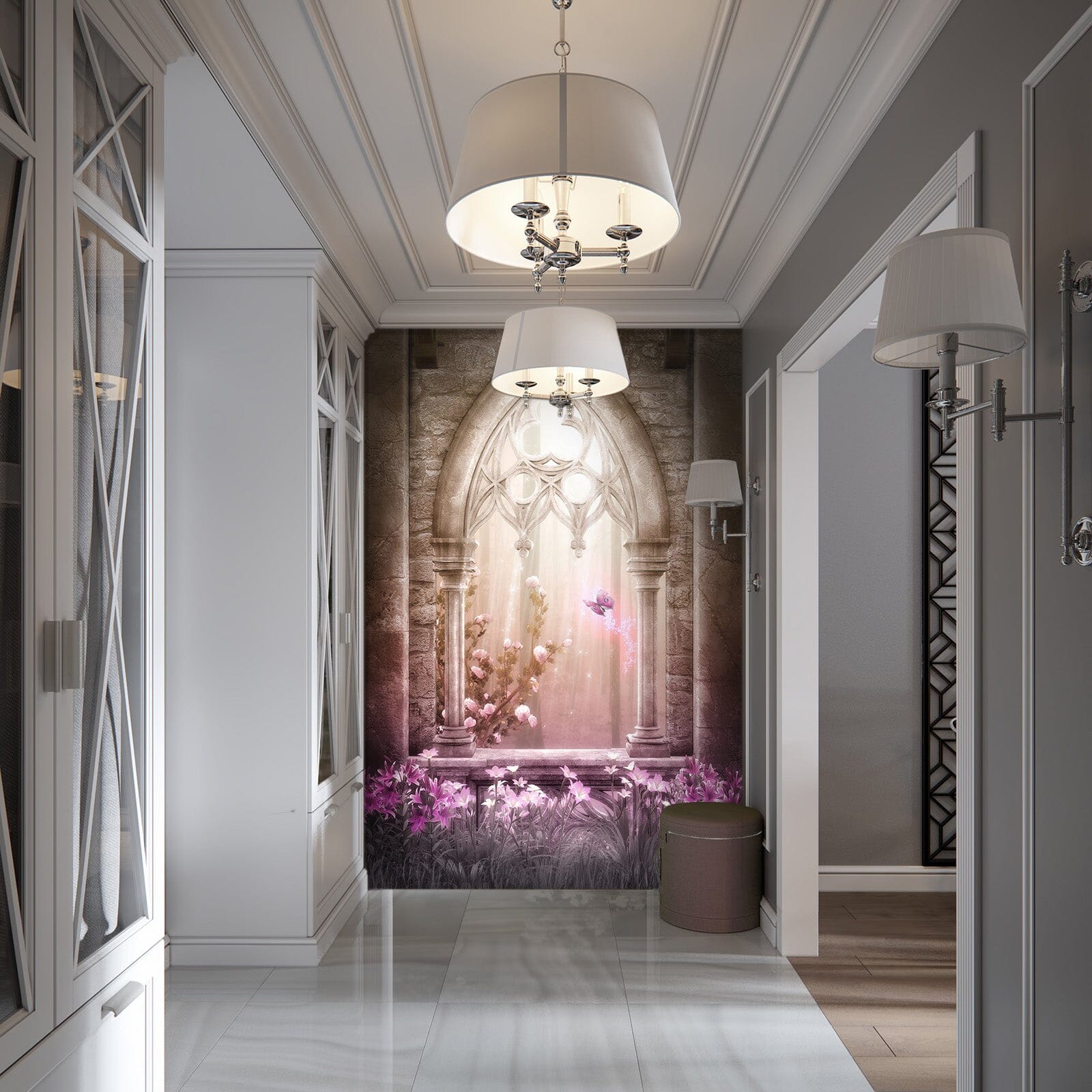 3D Fantasy Pink Arch 111 Wall Murals Wallpaper AJ Wallpaper 2