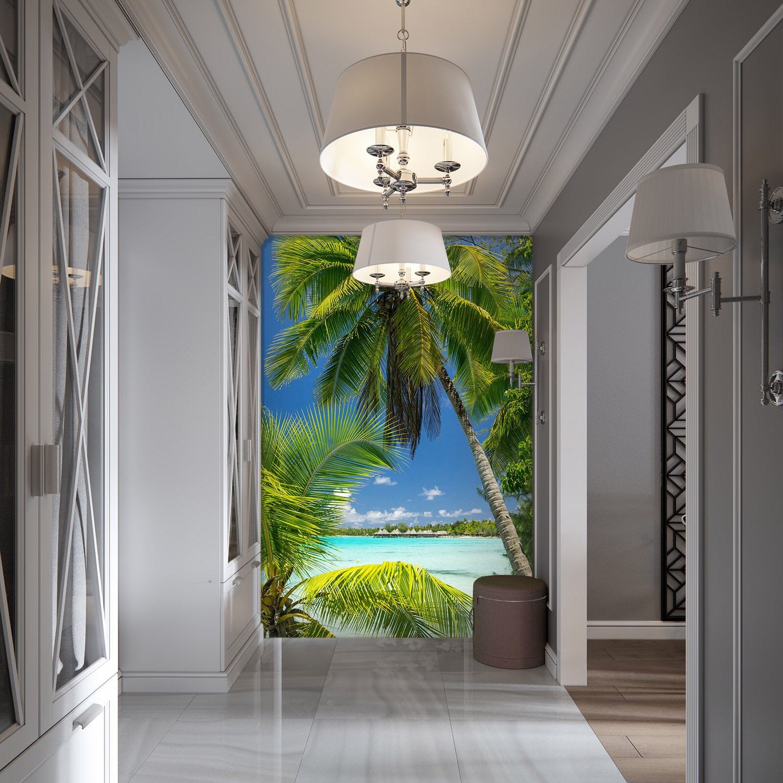 3D Coconut Tree Sea 072 Wall Murals Wallpaper AJ Wallpaper 2