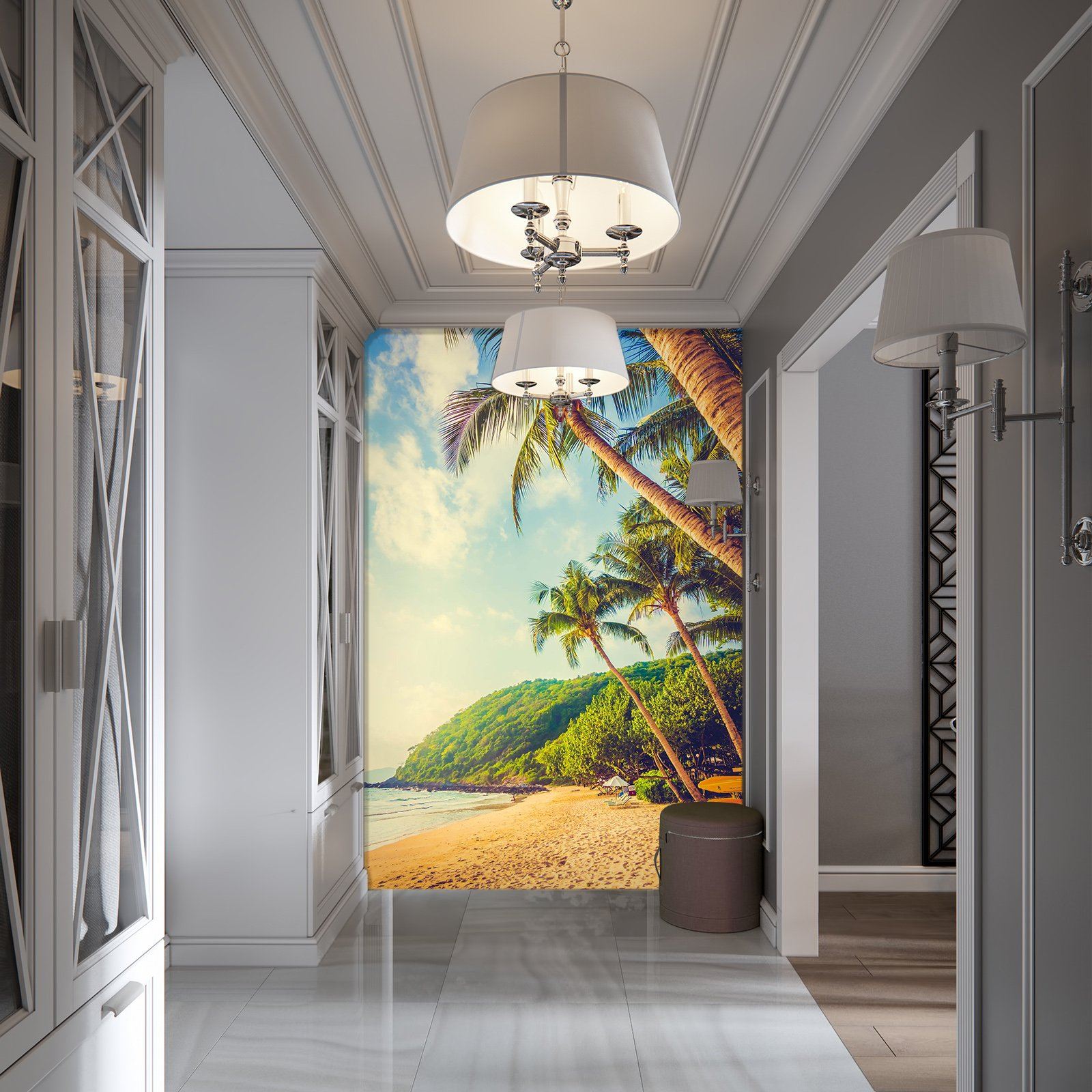 3D Beach Coconut Tree 109 Wall Murals Wallpaper AJ Wallpaper 2
