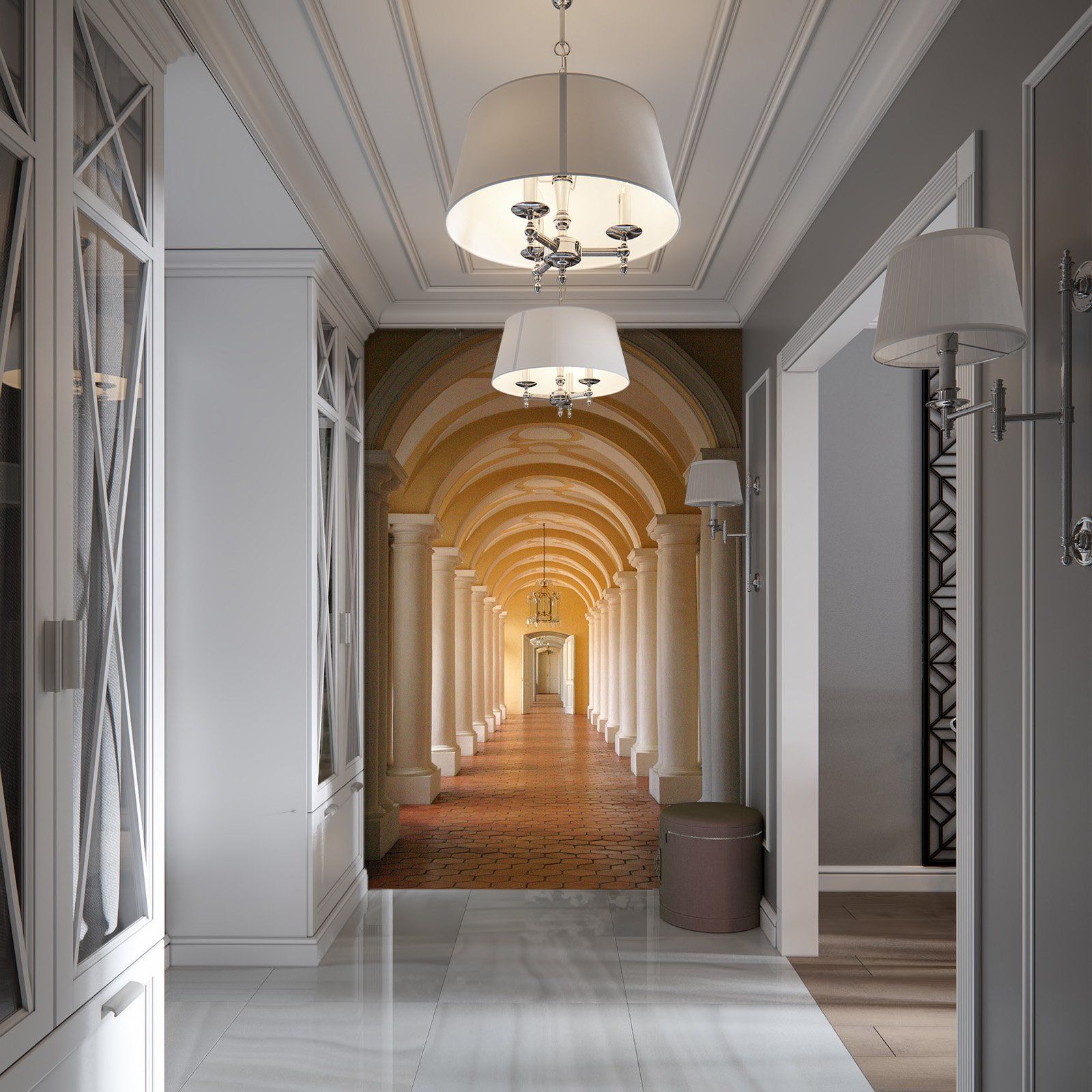 3D Arch Aisle 075 Wall Murals Wallpaper AJ Wallpaper 2