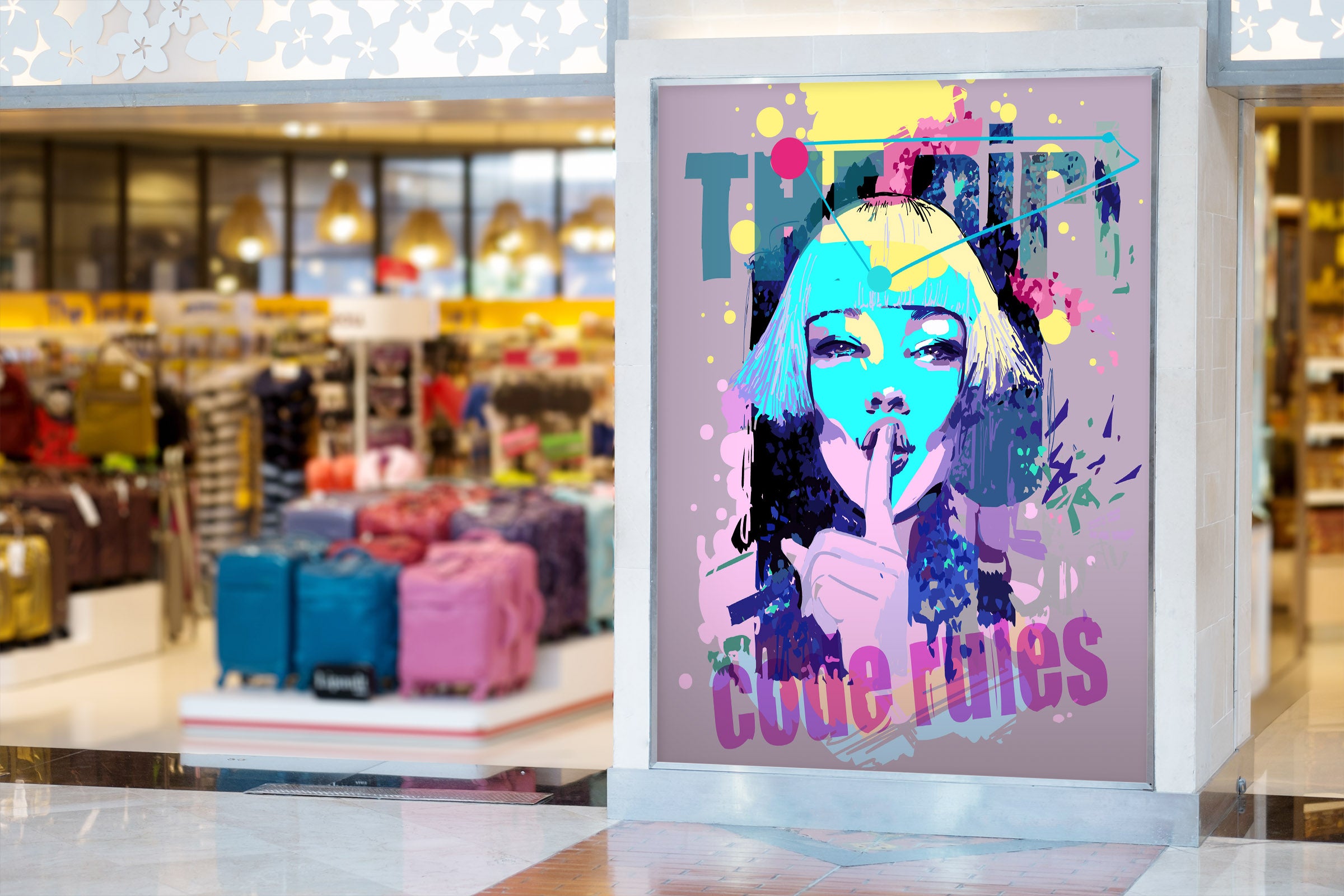 3D Short Hair Woman 010 Wall Murals