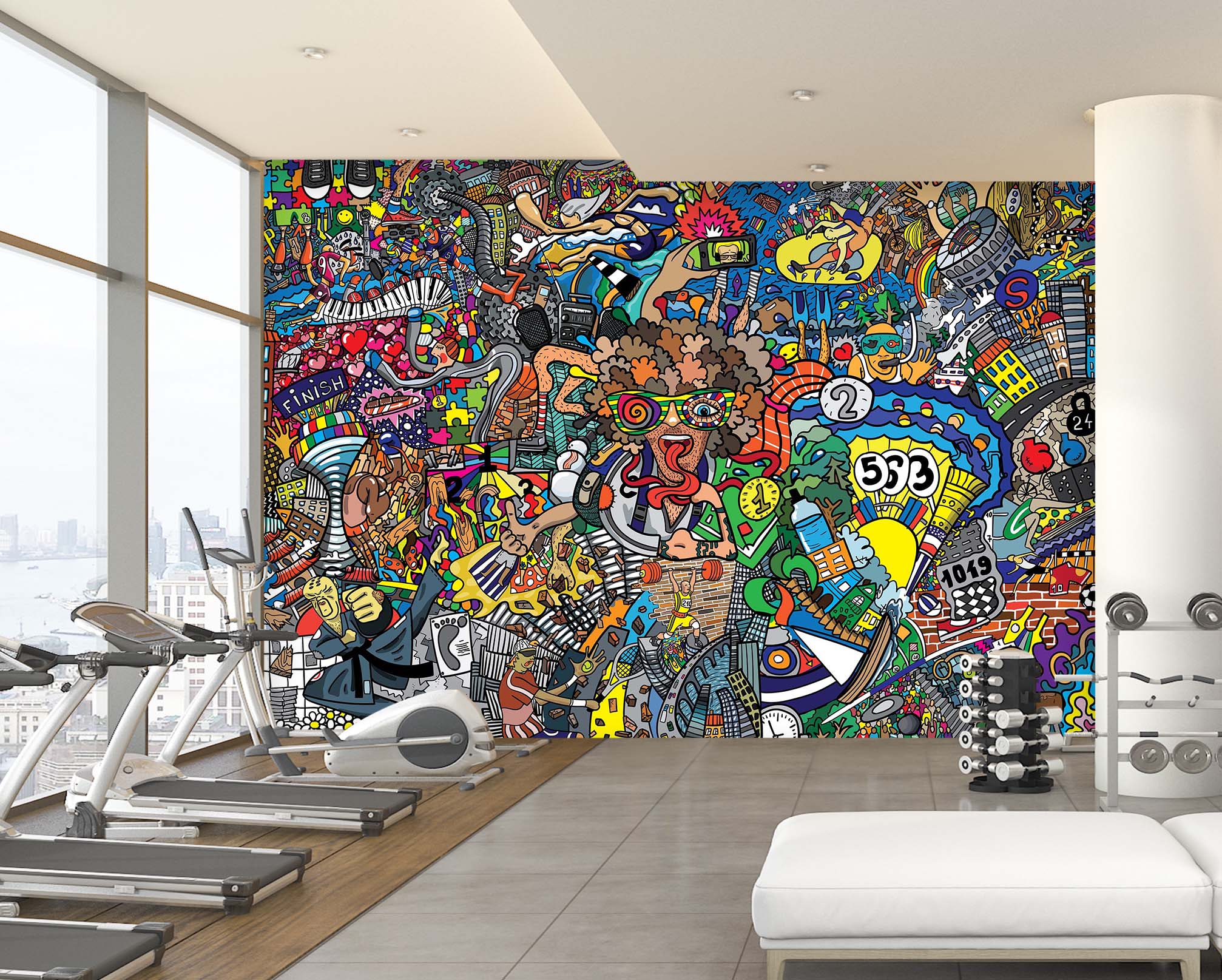 3D Color Graffiti 074 Wall Murals Wallpaper AJ Wallpaper 2