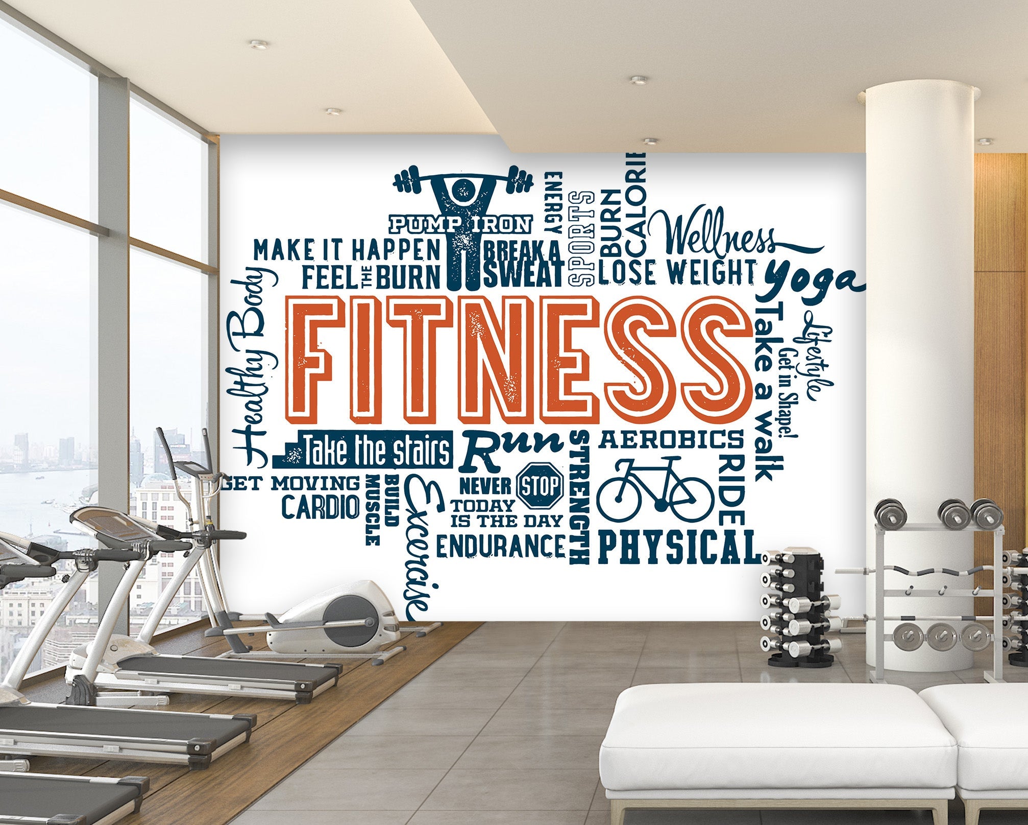 3D Fitness Letter 057 Wall Murals Wallpaper AJ Wallpaper 2