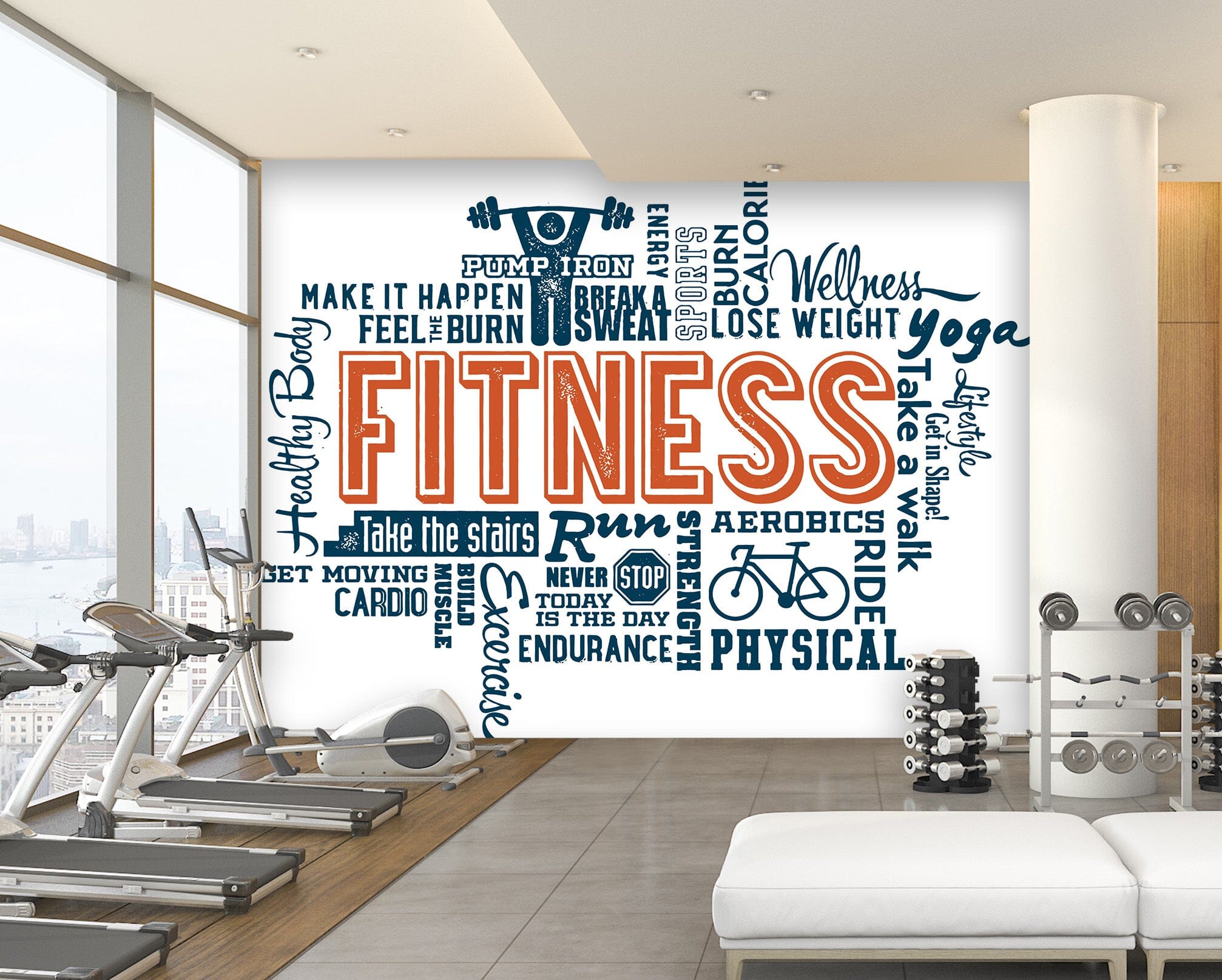 3D Fitness Letters 249 Wall Murals Wallpaper AJ Wallpaper 2