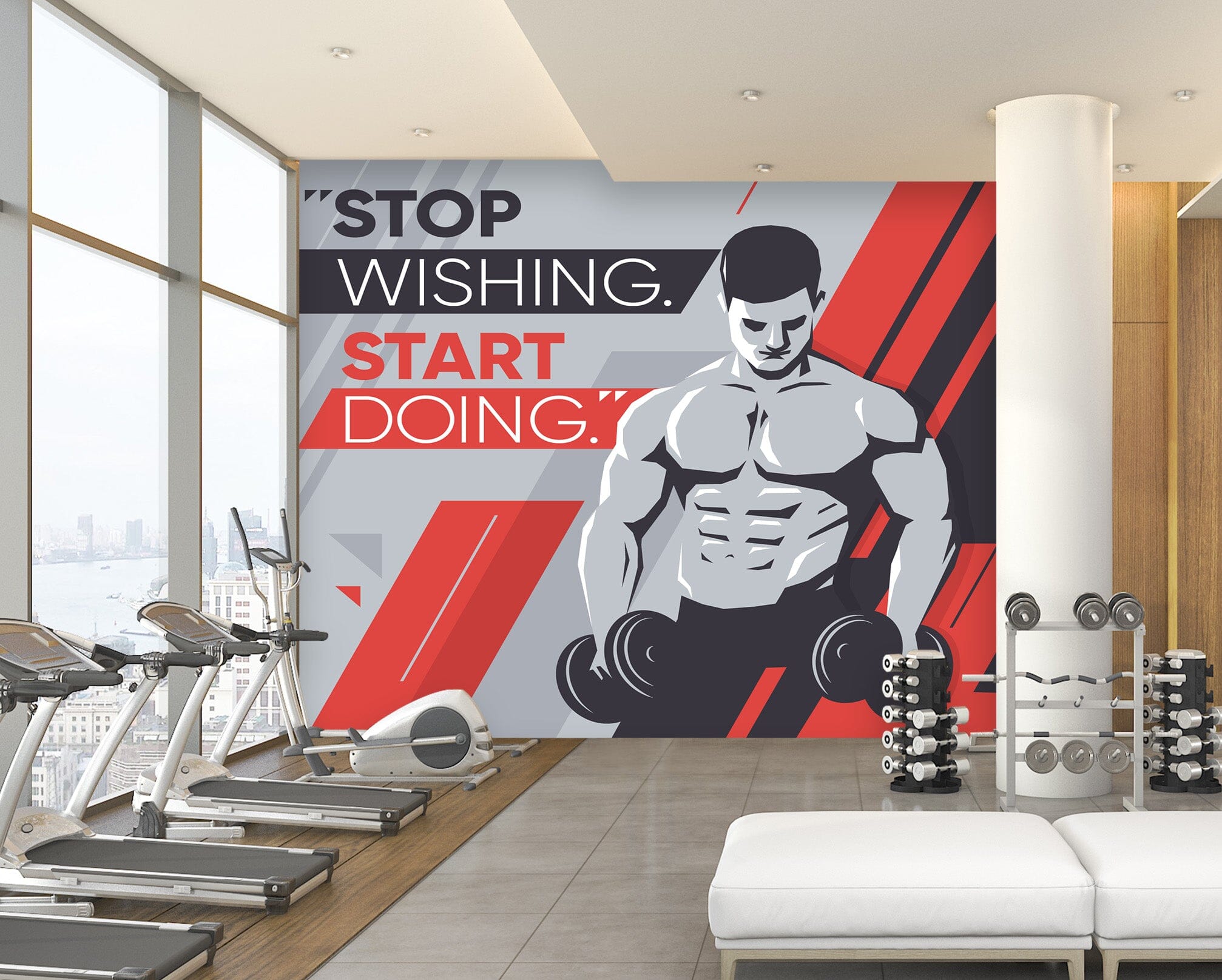 3D Dumbbell Men 288 Wall Murals Wallpaper AJ Wallpaper 2