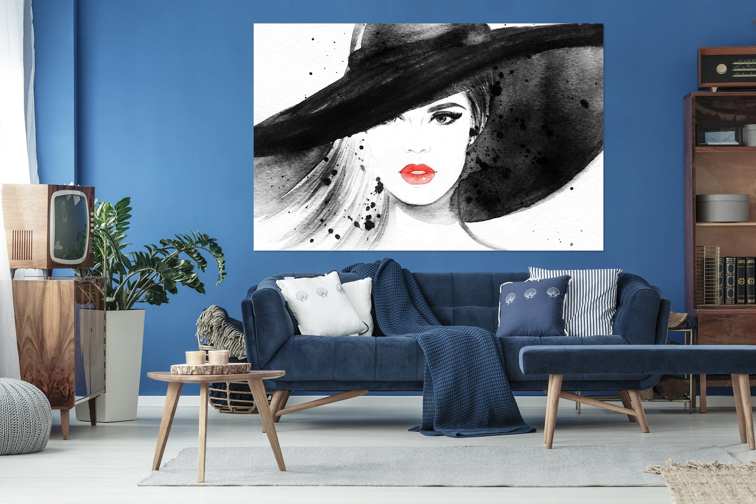 3D Black Hat Model 1050 Wall Sticker Wallpaper AJ Wallpaper 2