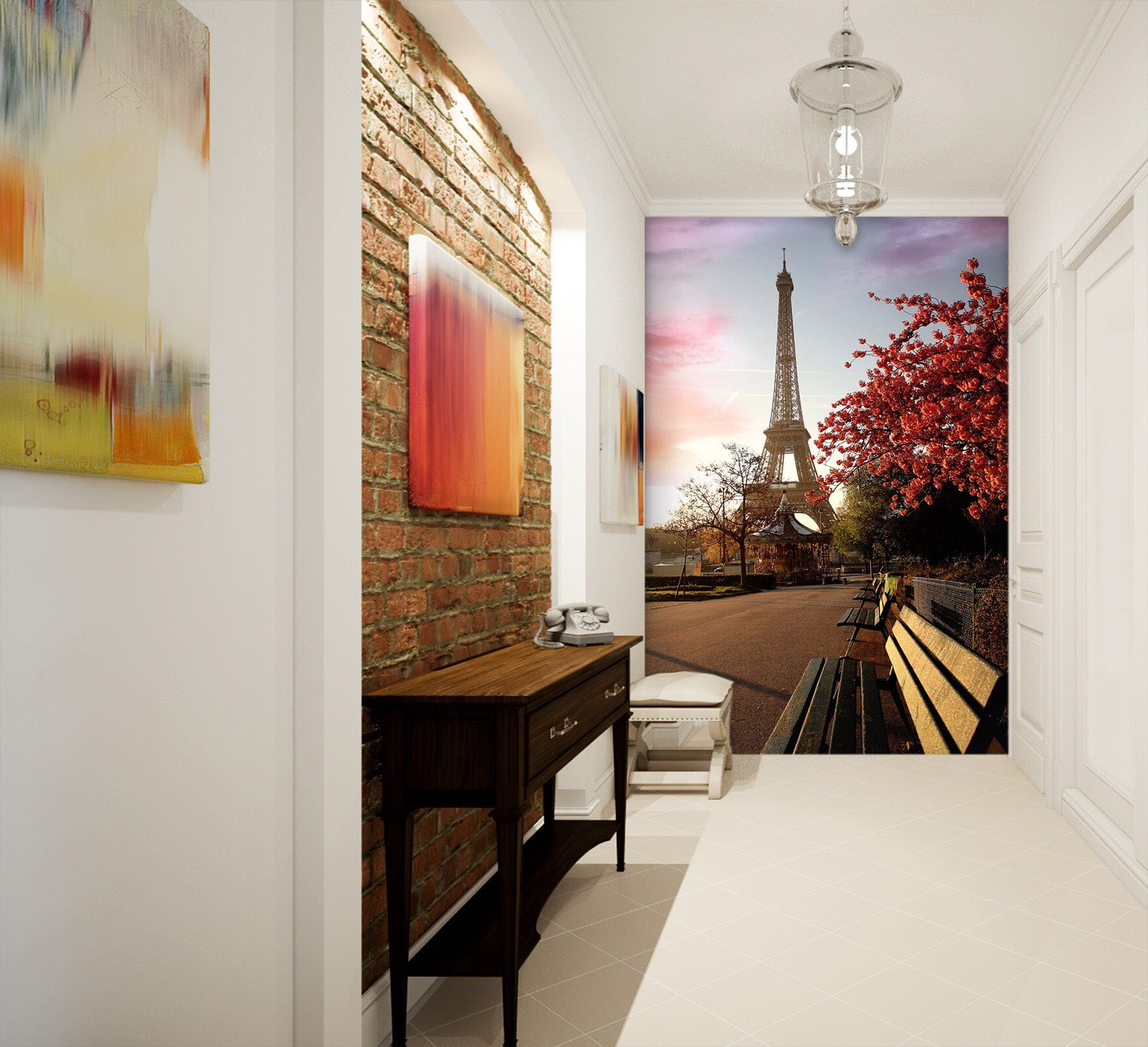 3D Eiffel Tower 073 Wall Murals Wallpaper AJ Wallpaper 2