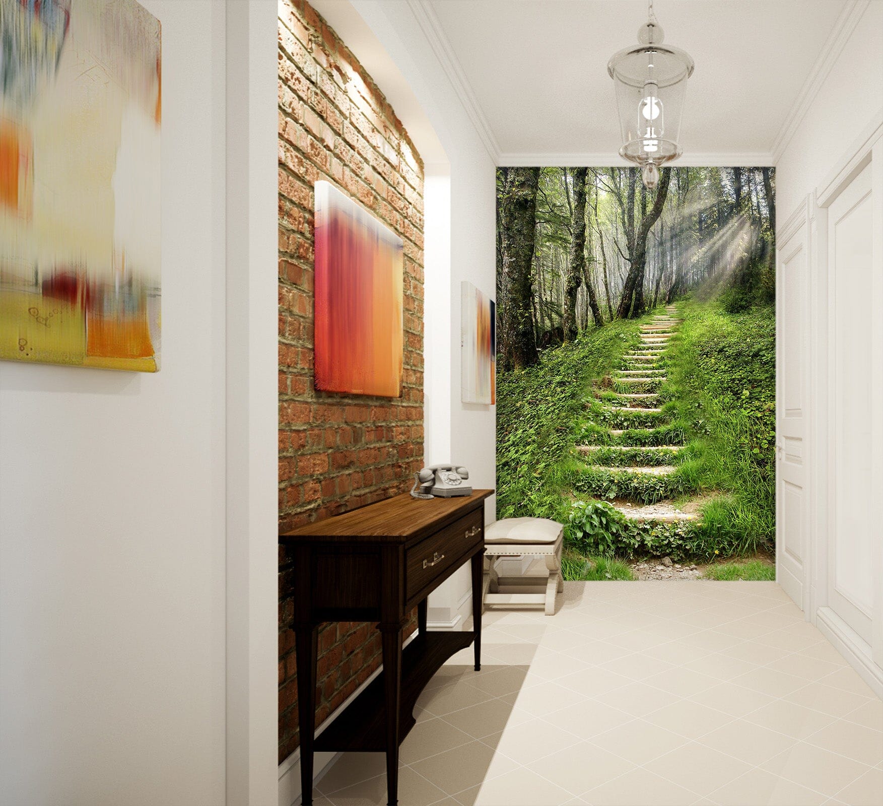 3D Stairway Woods 076 Wall Murals Wallpaper AJ Wallpaper 2