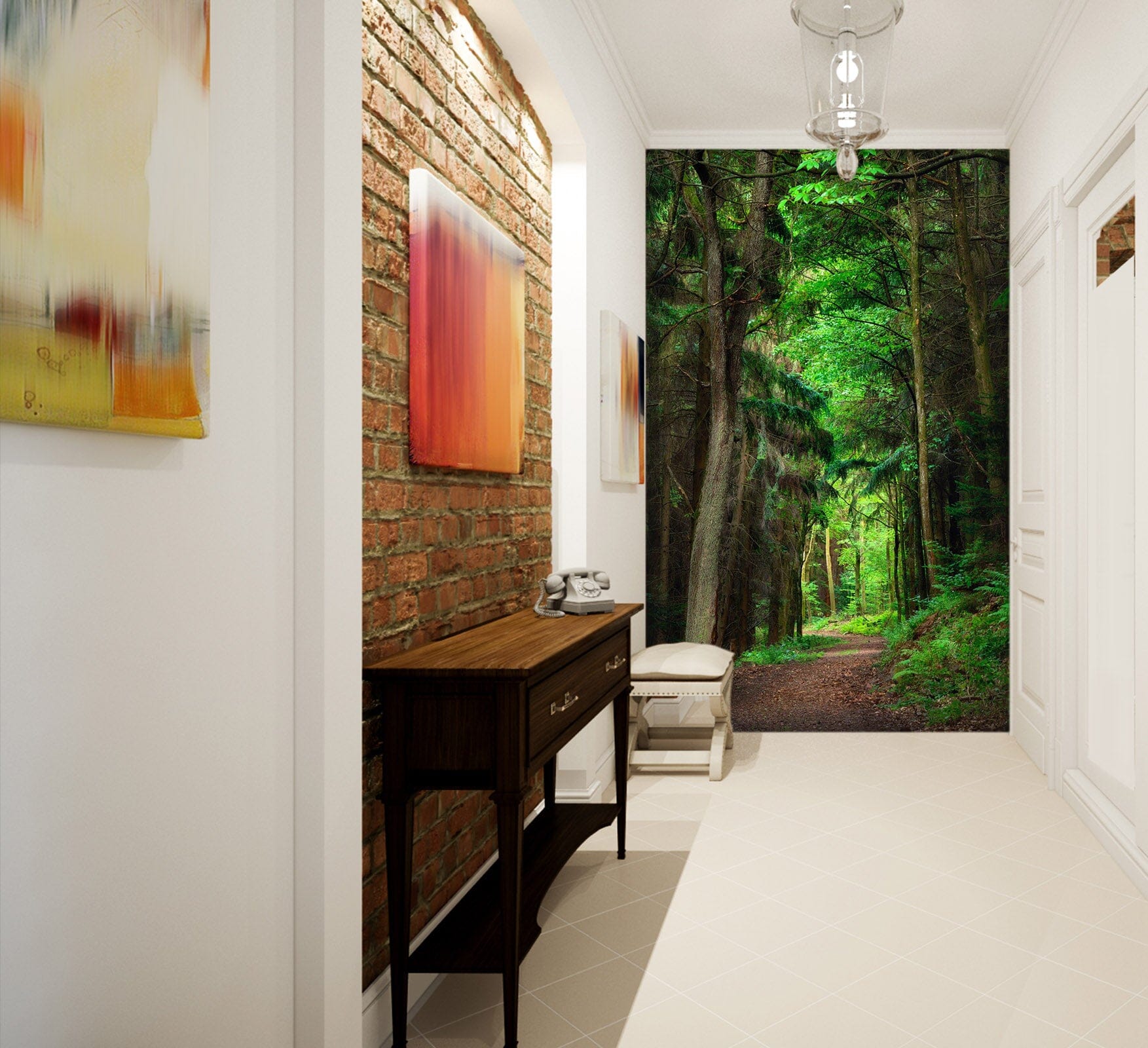 3D Forest Road 107 Wall Murals Wallpaper AJ Wallpaper 2