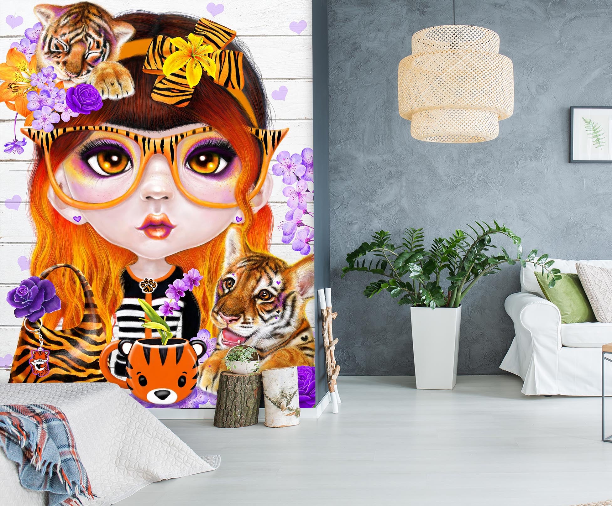 3D Cute Headband Girl 8475 Sheena Pike Wall Mural Wall Murals