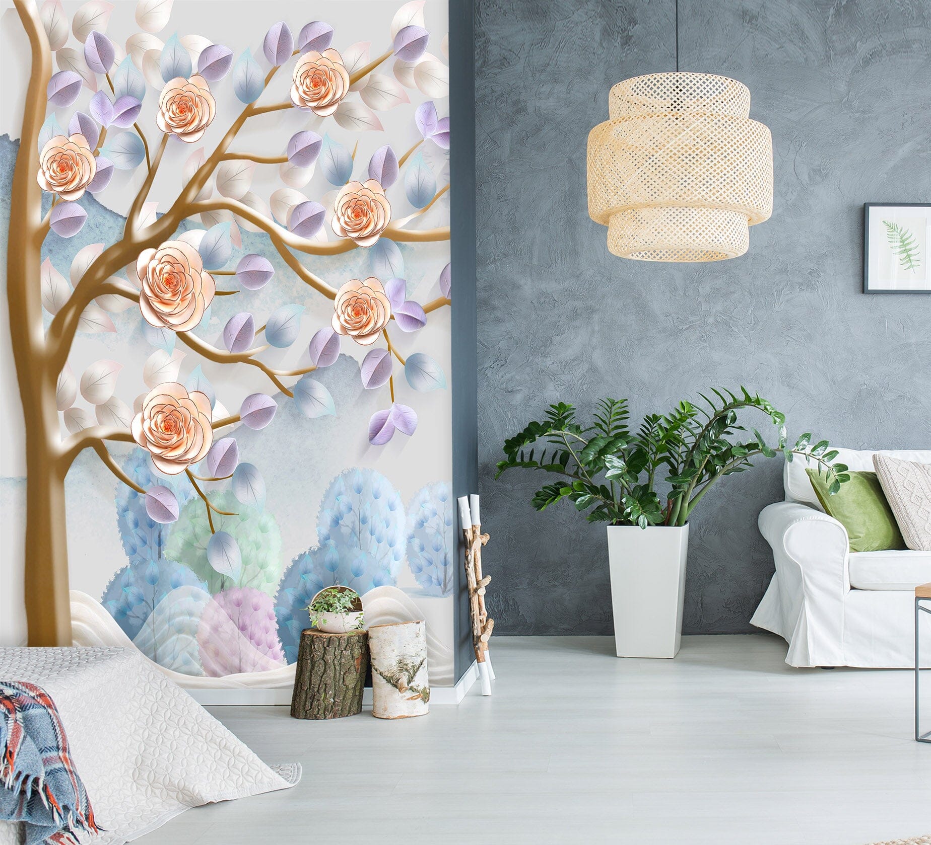 3D Forest Rose 1831 Wall Murals Wallpaper AJ Wallpaper 2
