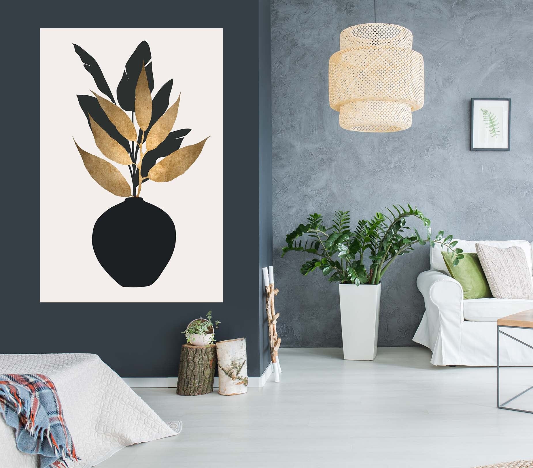3D Leaf Vase 119 Boris Draschoff Wall Sticker Wallpaper AJ Wallpaper 2