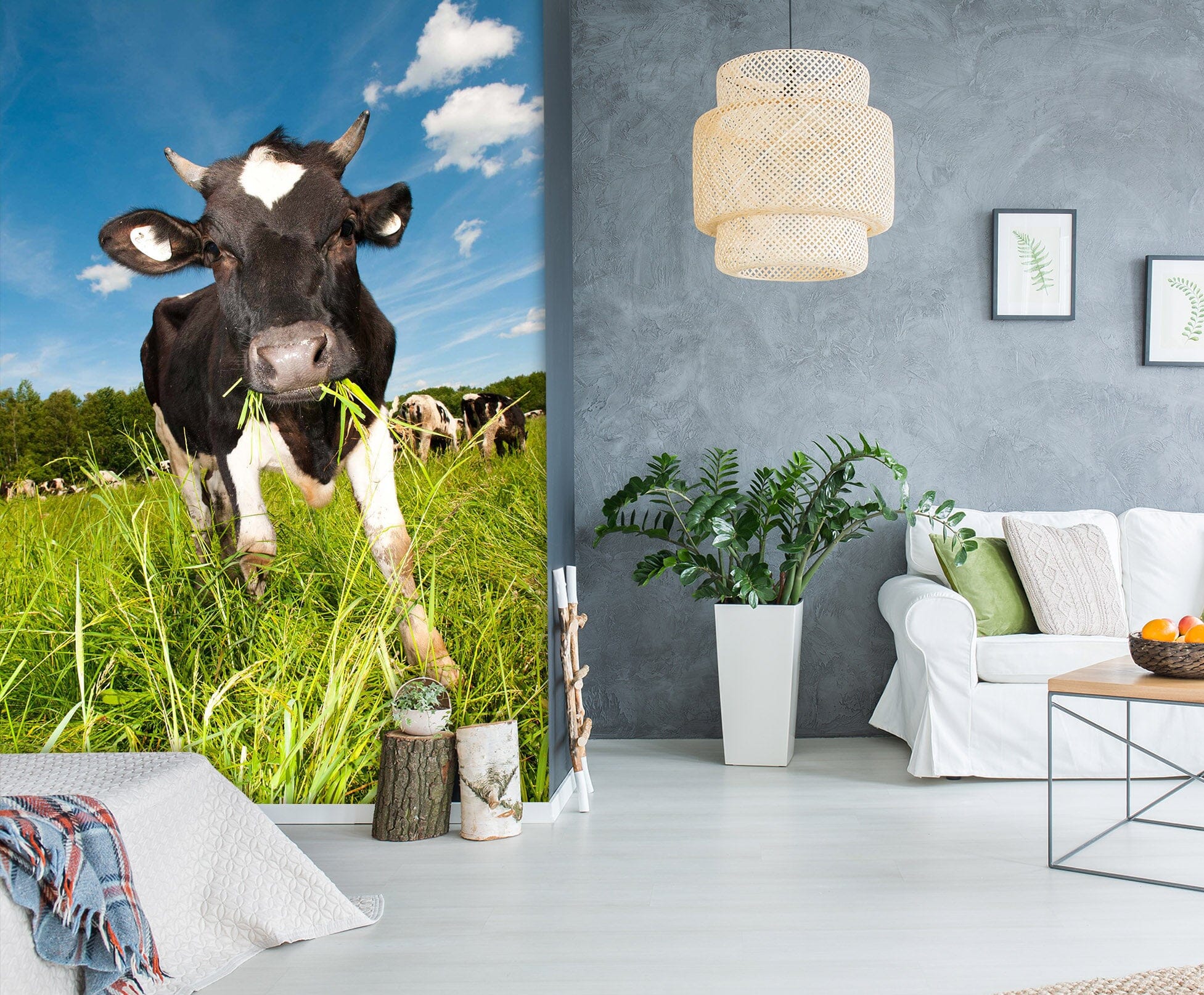 3D Cow Grass 1977 Wall Murals Wallpaper AJ Wallpaper 2