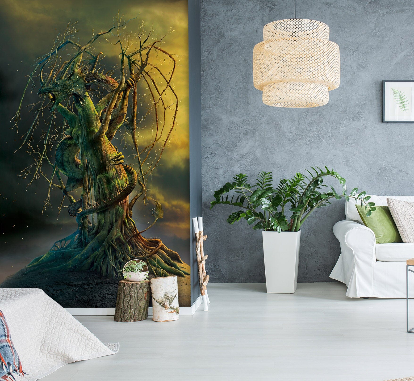 3D Tree Dragon 1563 Wall Murals Exclusive Designer Vincent Wallpaper AJ Wallpaper 2