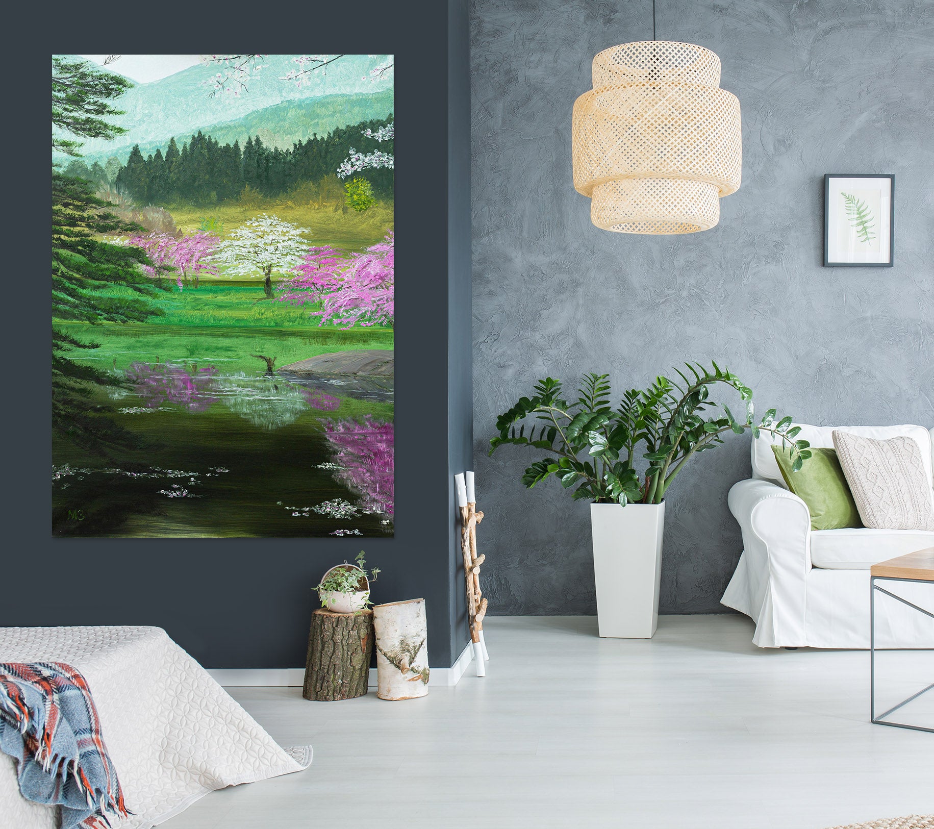 3D Lawn Trees Landscape Painting 1830 Marina Zotova Wall Sticker