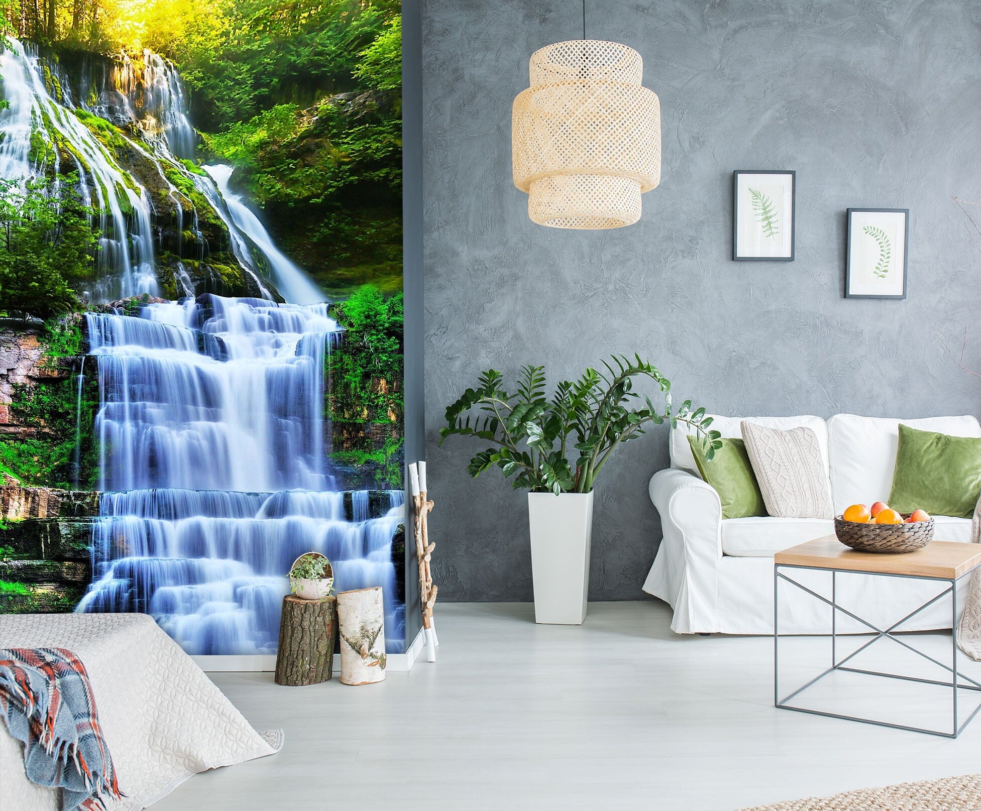 3D Forest Waterfall 1964 Wall Murals Wallpaper AJ Wallpaper 2