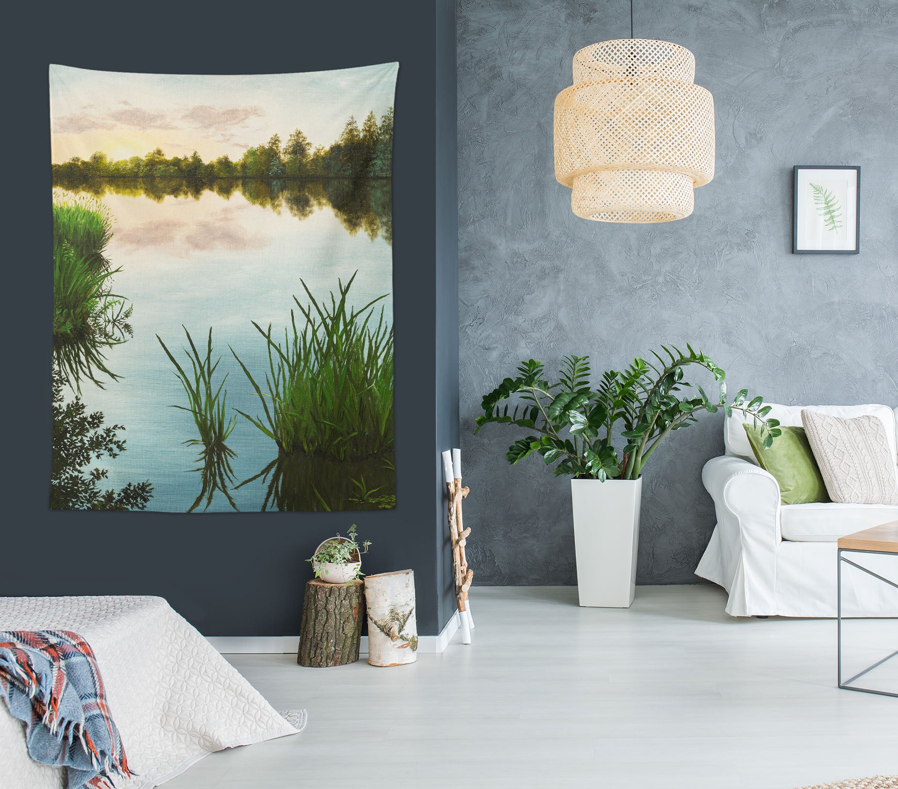 3D Lake Grass 5296 Marina Zotova Tapestry Hanging Cloth Hang