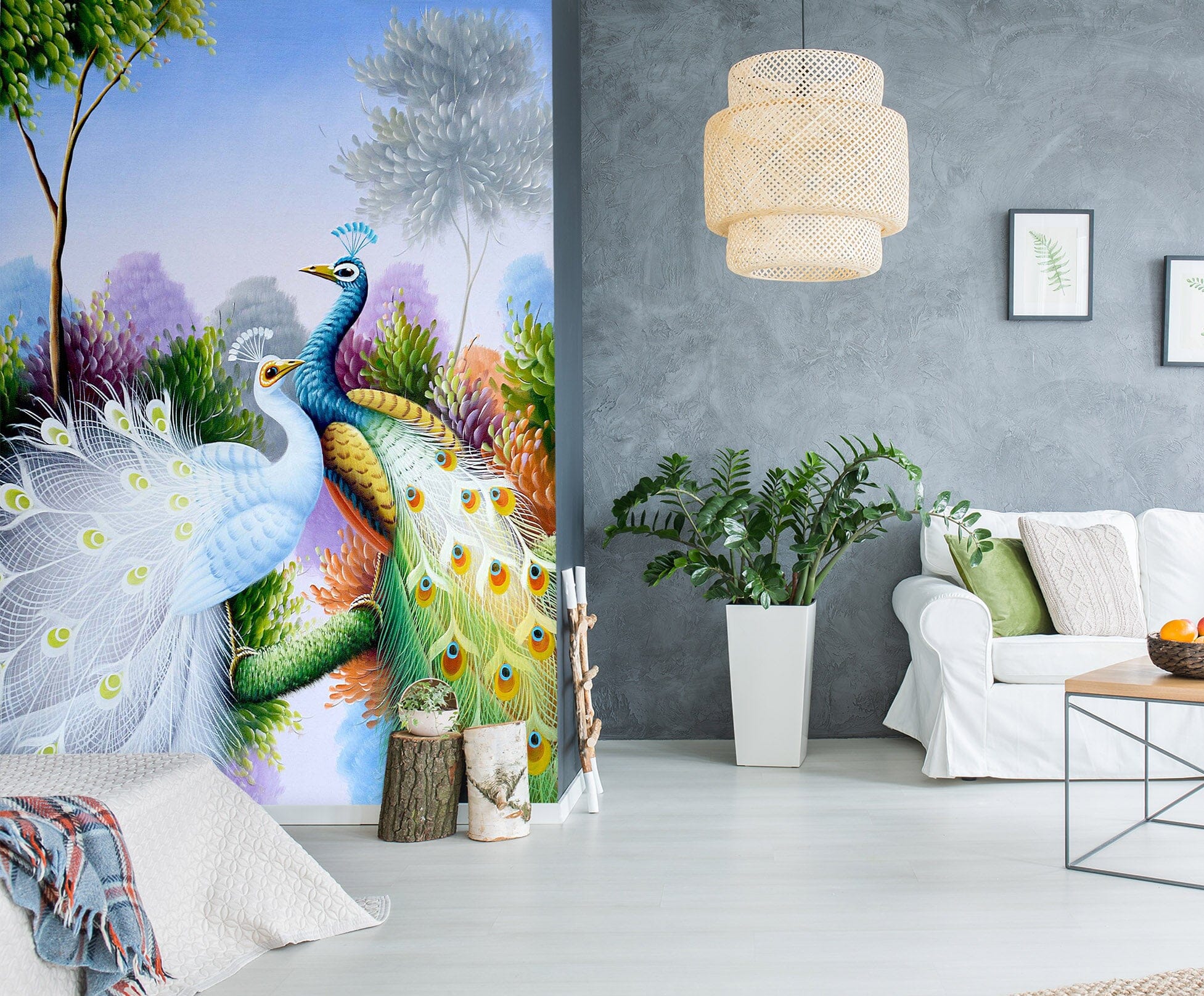 3D Color Peacock 2098 Wall Murals Wallpaper AJ Wallpaper 2