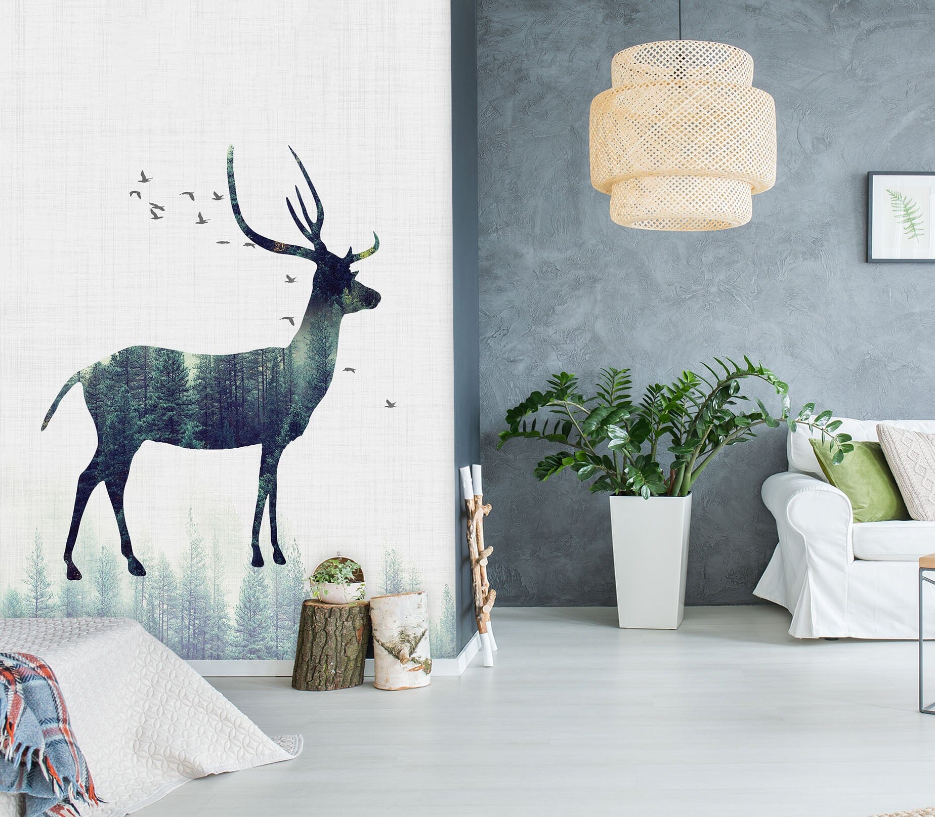 3D Cute Elk 042 Wall Murals Wallpaper AJ Wallpaper 2