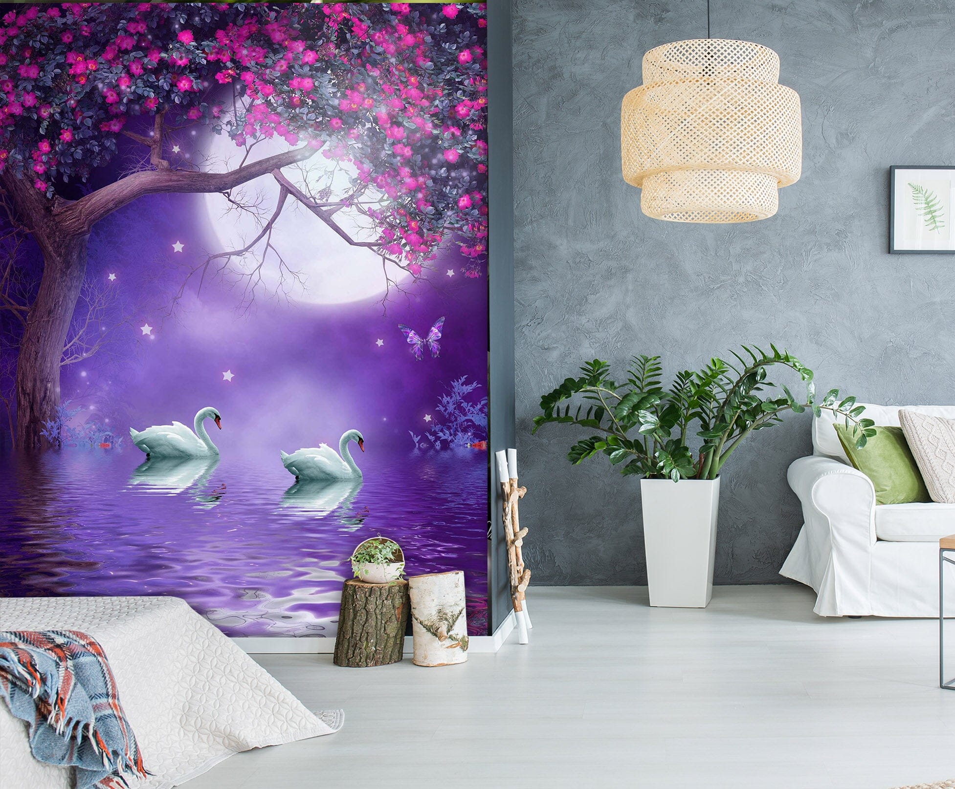 3D Swan Lake 1980 Wall Murals Wallpaper AJ Wallpaper 2