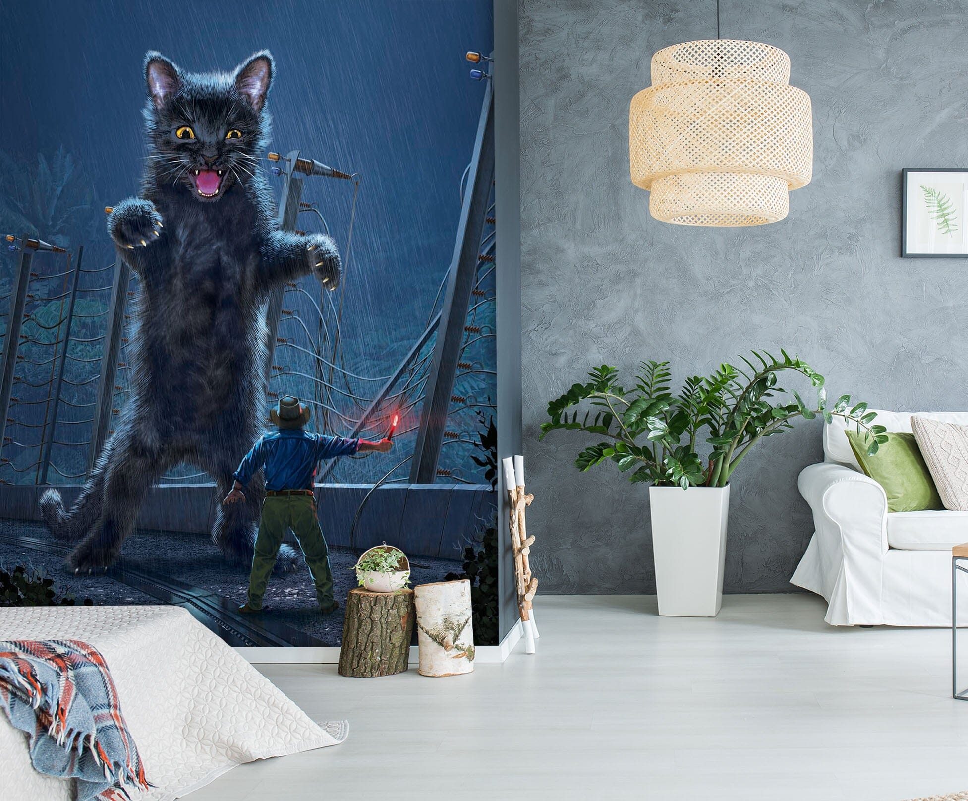 3D Jurassic Kitty 1525 Wall Murals Exclusive Designer Vincent Wallpaper AJ Wallpaper 2