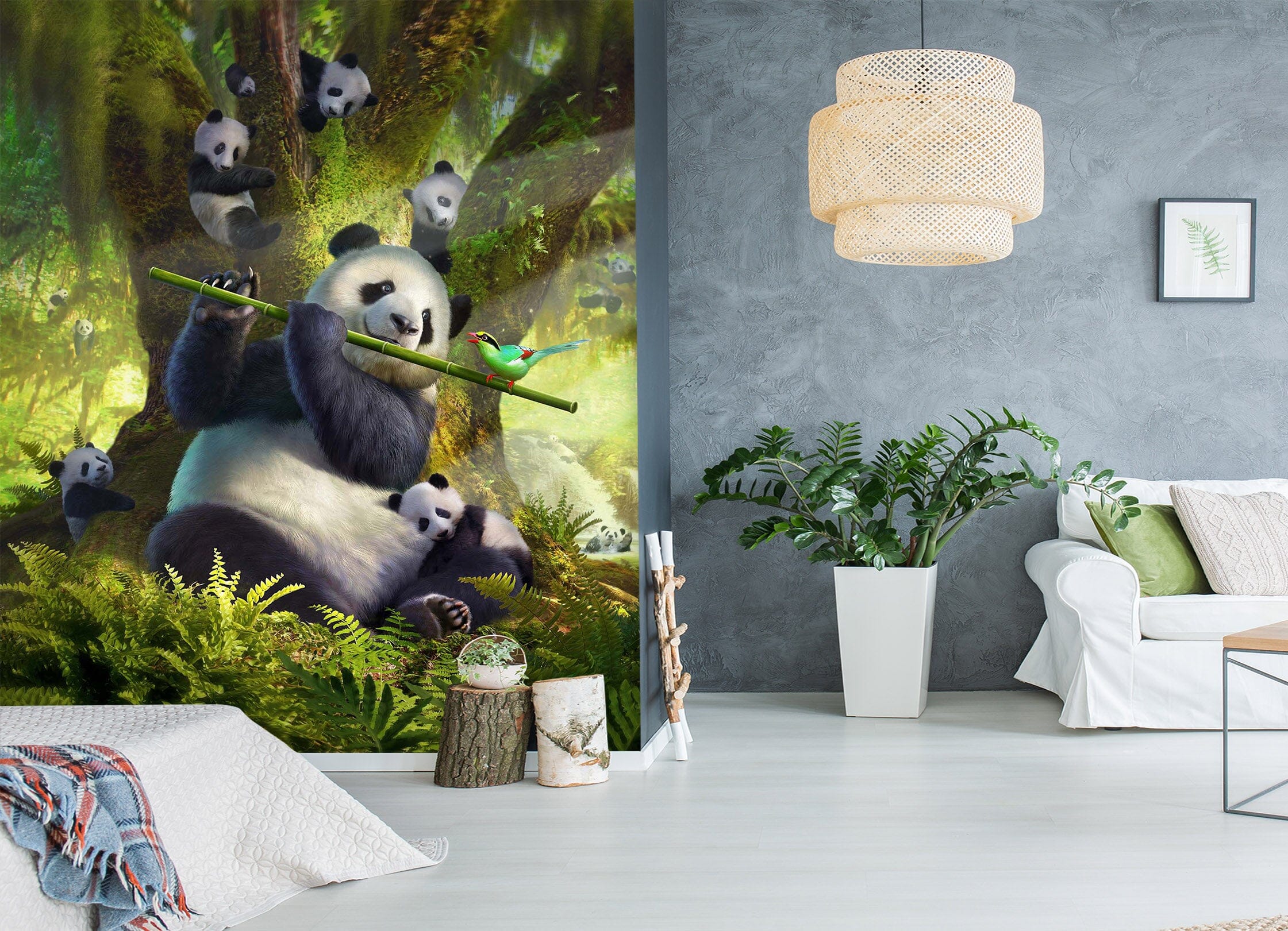 3D Panda Bear 1415 Jerry LoFaro Wall Mural Wall Murals Wallpaper AJ Wallpaper 2