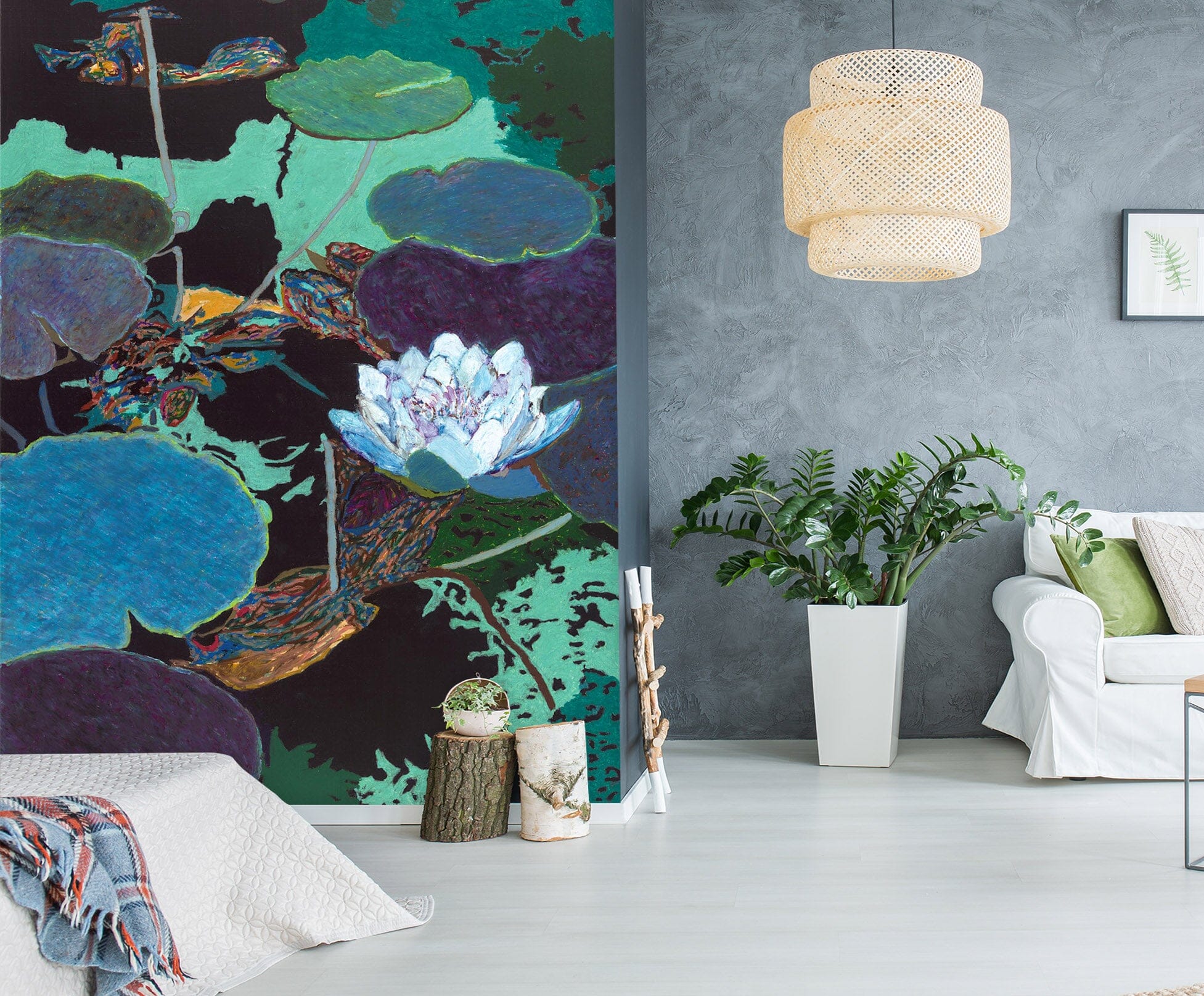 3D White Lotus 262 Allan P. Friedlander Wall Mural Wall Murals Wallpaper AJ Wallpaper 2