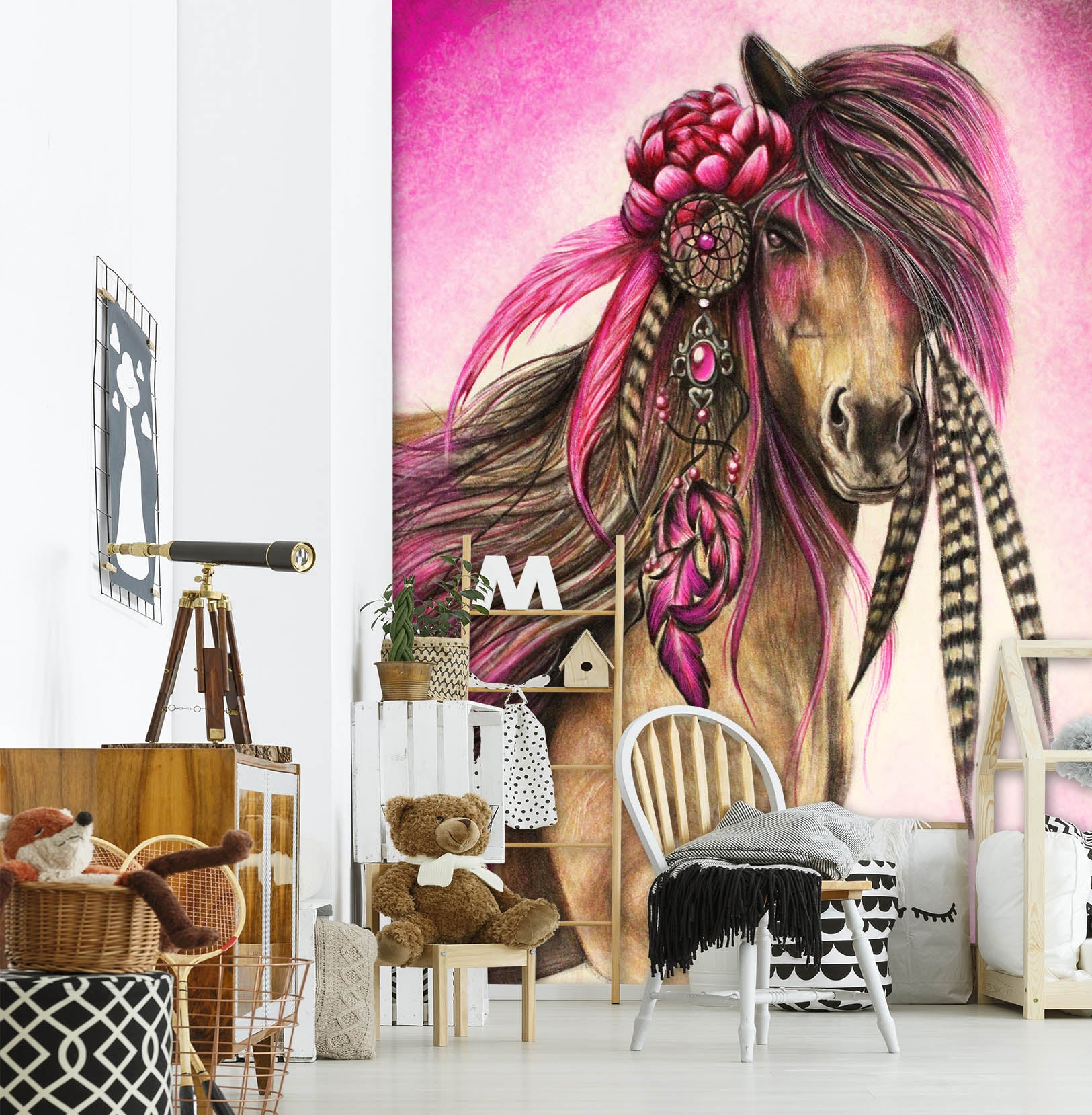 3D Horse Feather 8442 Sheena Pike Wall Mural Wall Murals