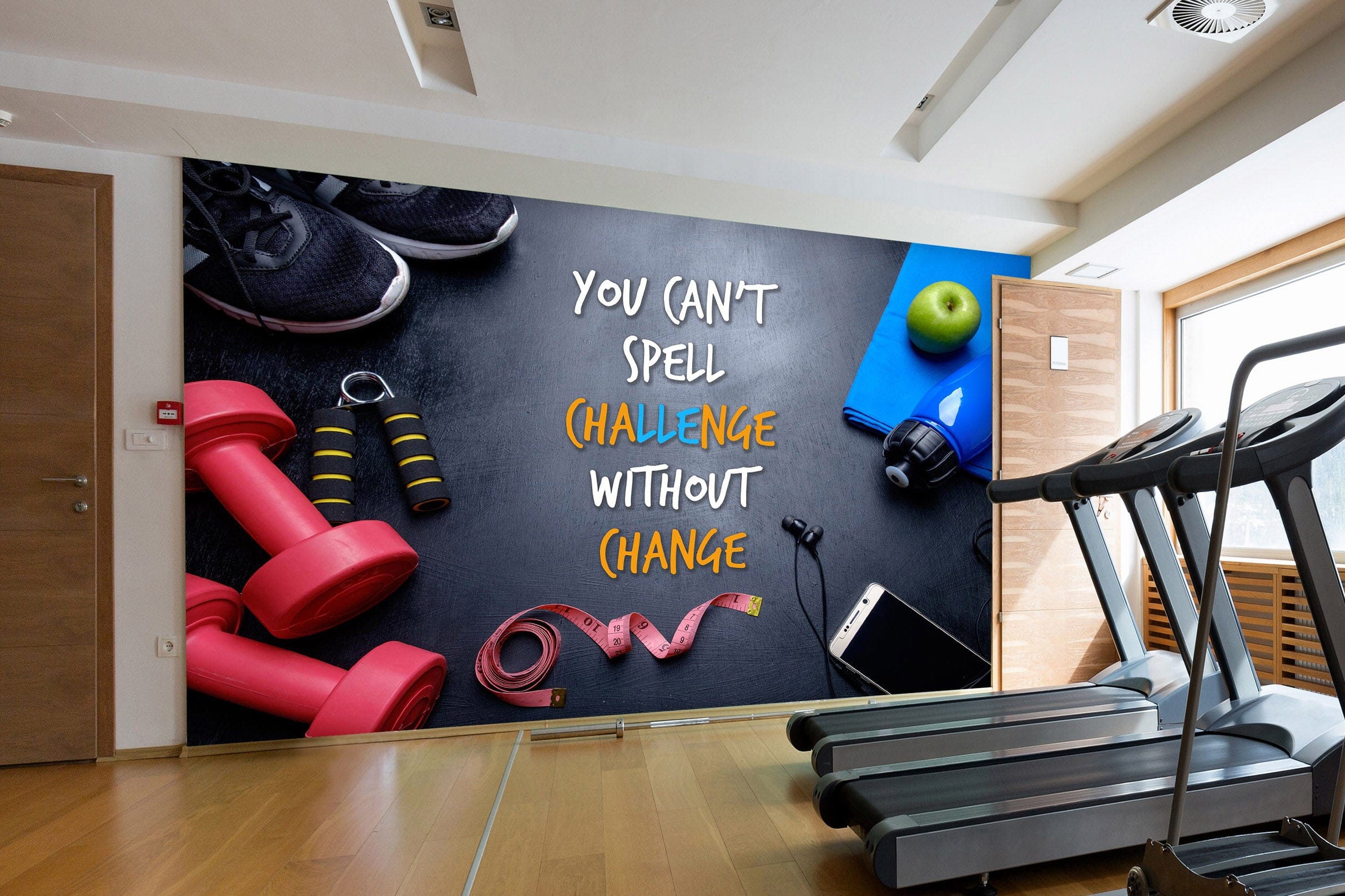 3D Dumbbell Apple 287 Wall Murals Wallpaper AJ Wallpaper 2