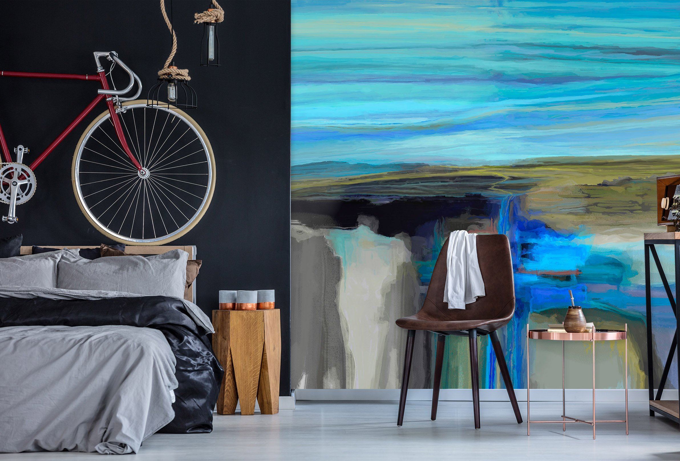 3D Blue Lake 1426 Michael Tienhaara Wall Mural Wall Murals Wallpaper AJ Wallpaper 2