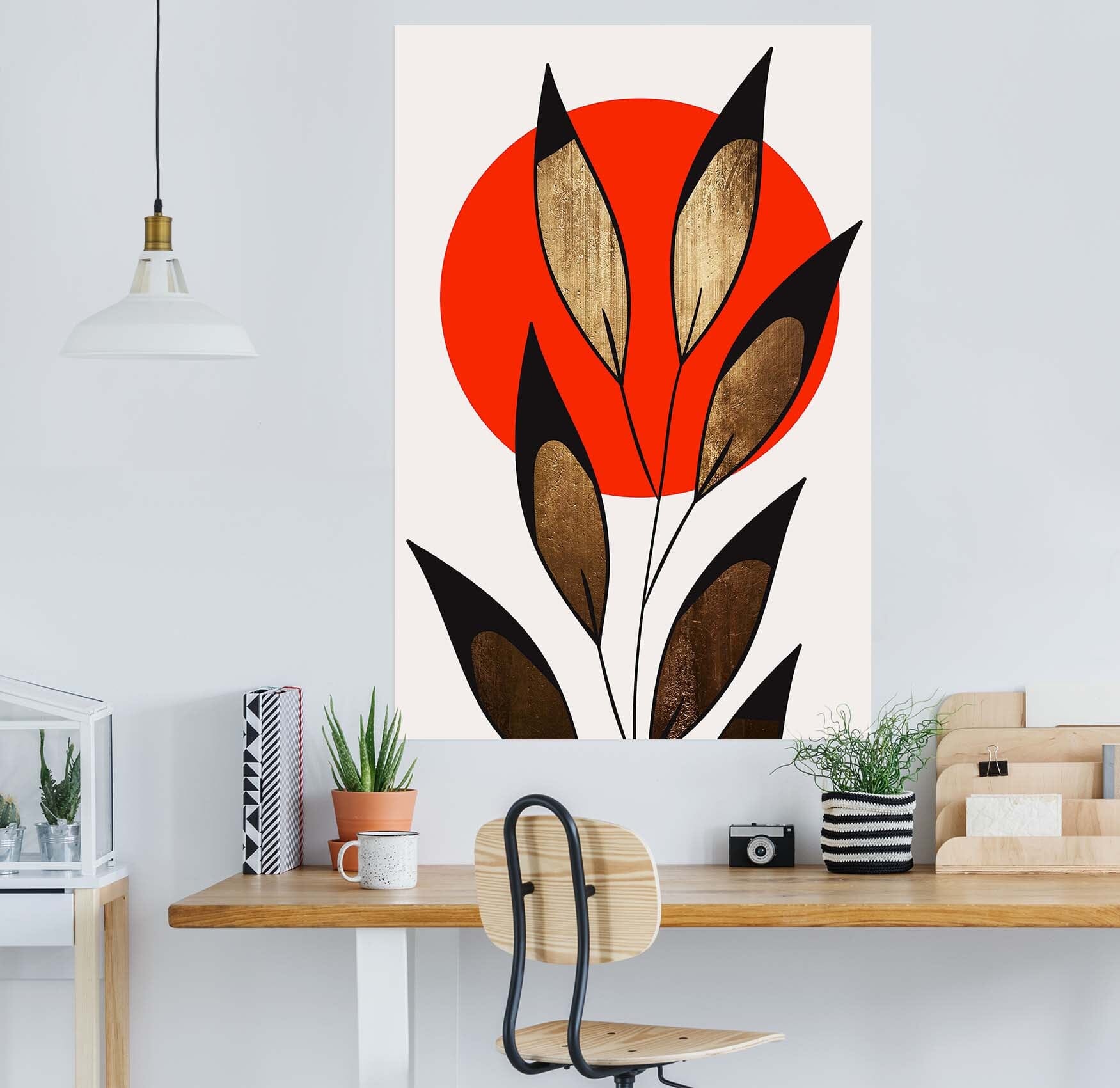 3D Sun Leaves 123 Boris Draschoff Wall Sticker Wallpaper AJ Wallpaper 2