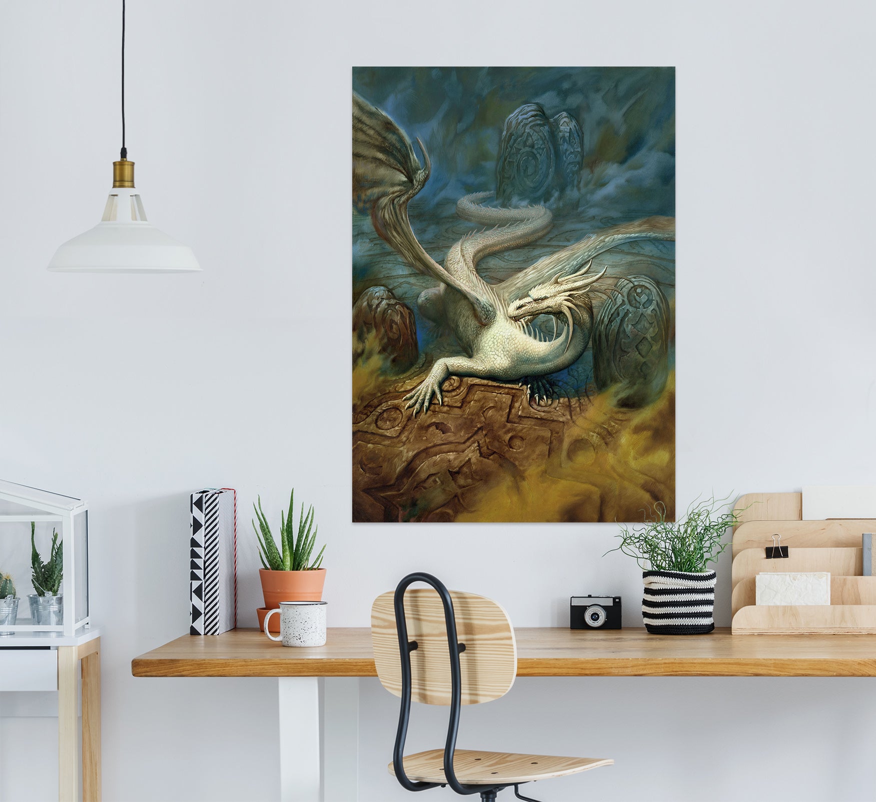 3D White Dragon 8126 Ciruelo Wall Sticker