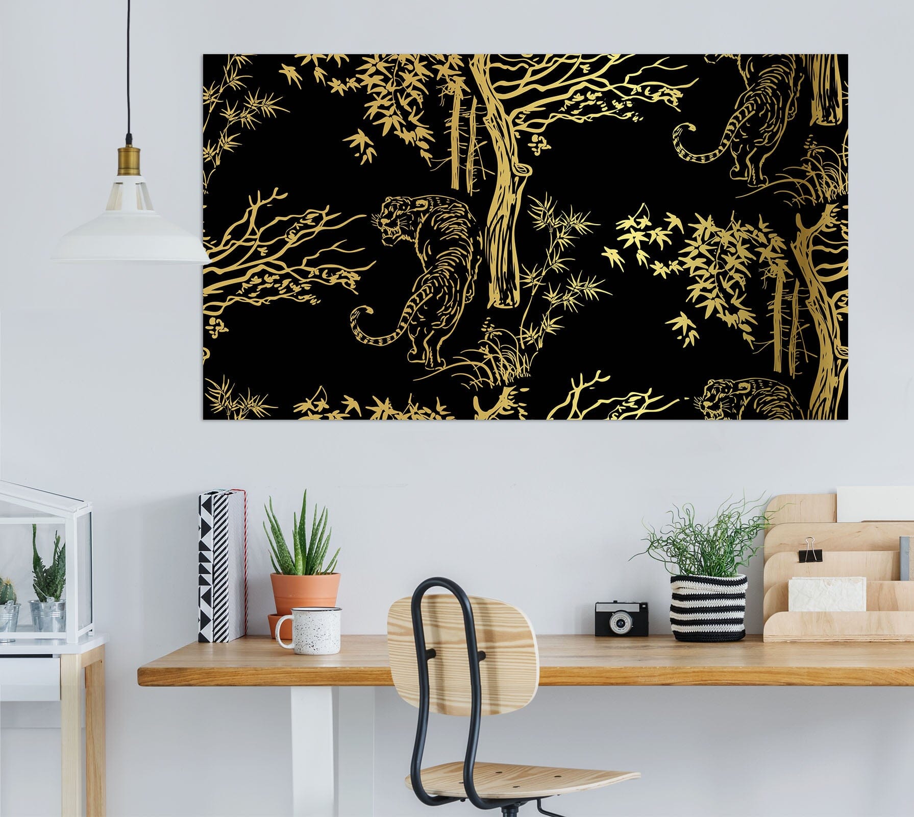 3D Golden Tiger 1097 Wall Sticker Wallpaper AJ Wallpaper 2