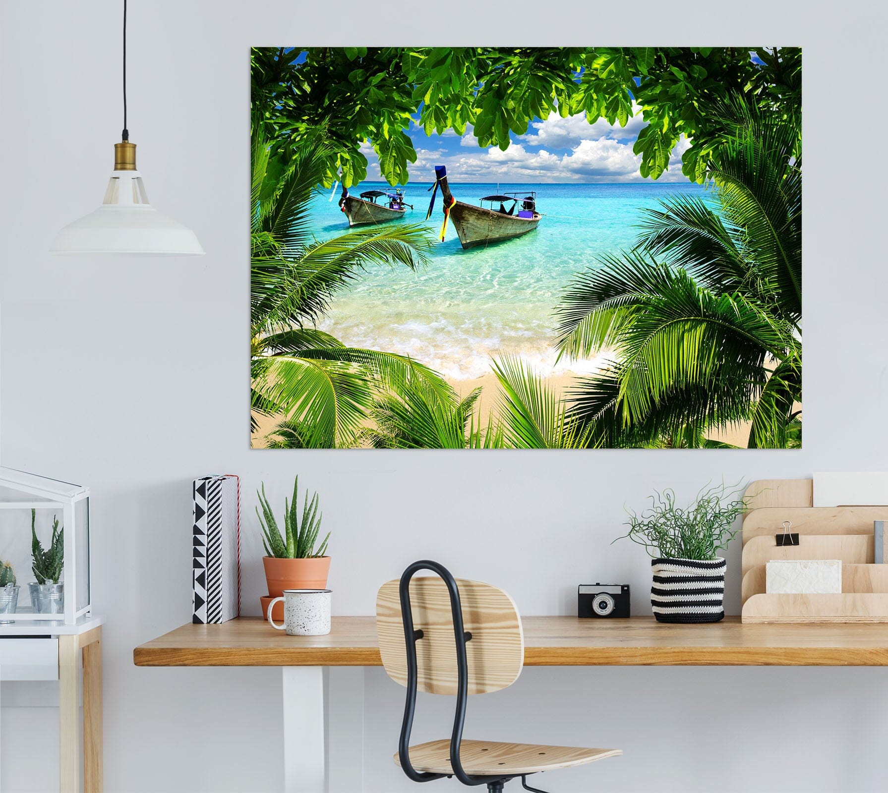 3D Wood Boat Sea 1060 Wall Sticker Wallpaper AJ Wallpaper 2