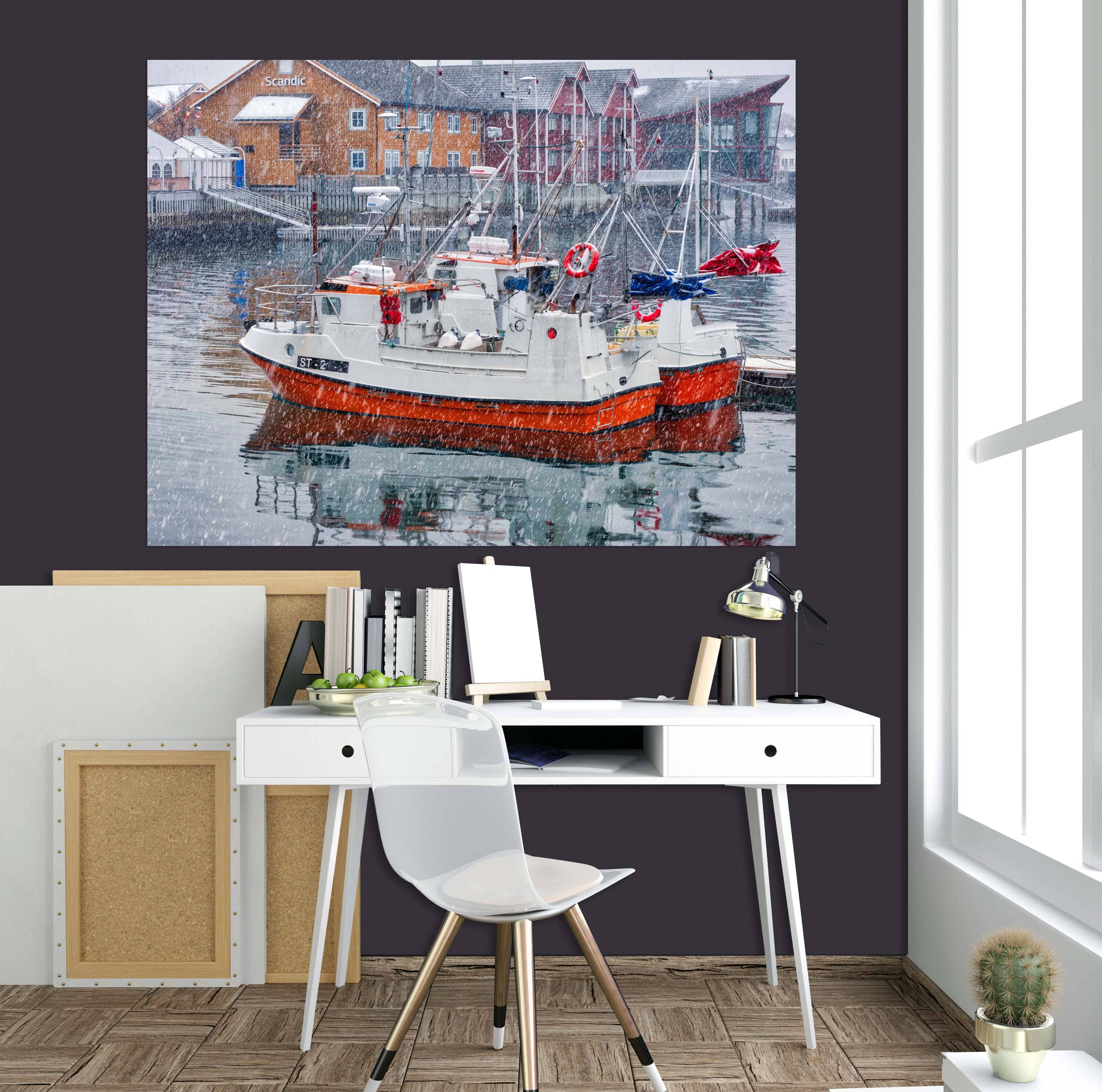 3D River Boat 105 Marco Carmassi Wall Sticker Wallpaper AJ Wallpaper 2