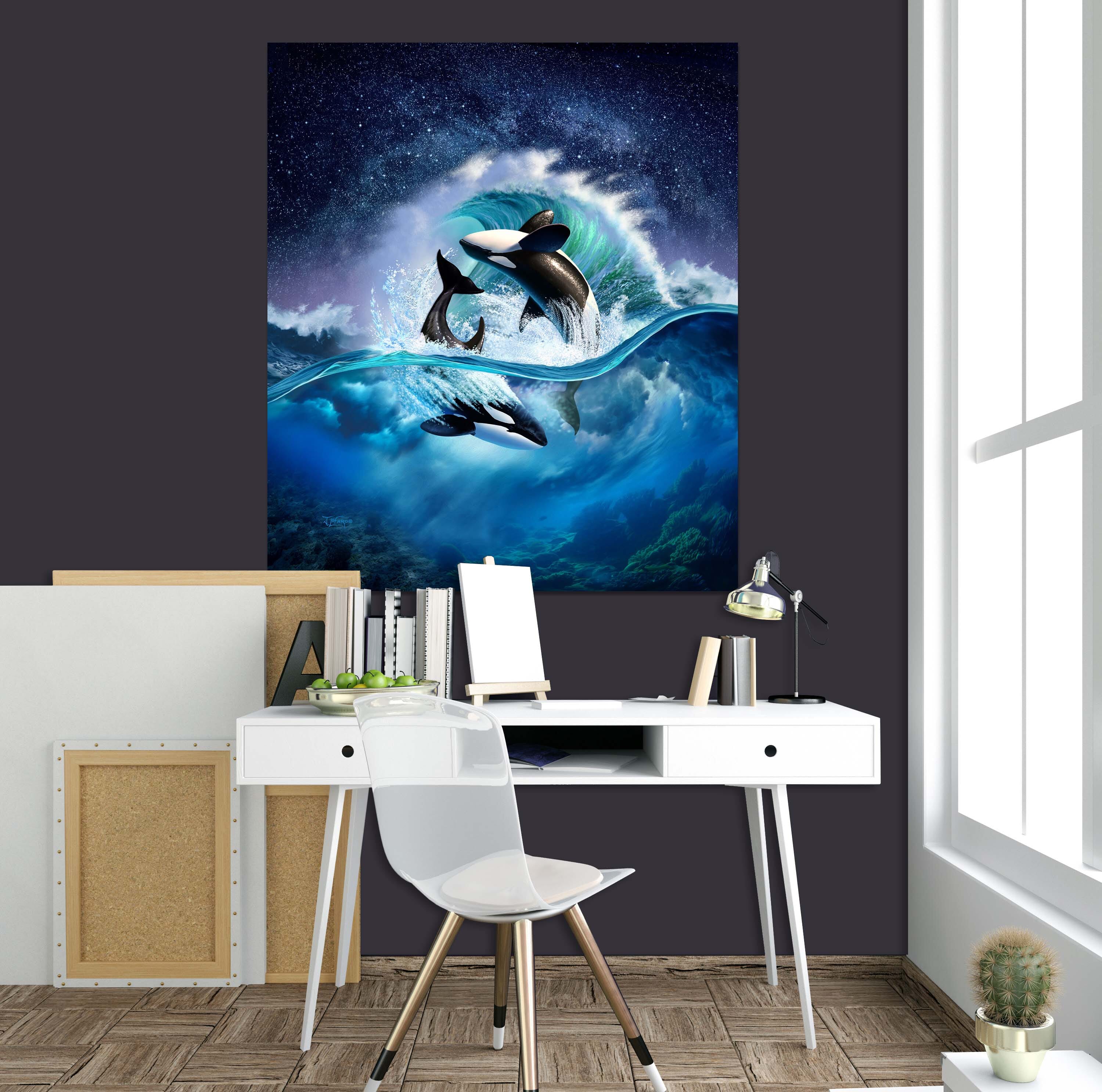 3D Orca Wave 017 Jerry LoFaro Wall Sticker Wallpaper AJ Wallpaper 2