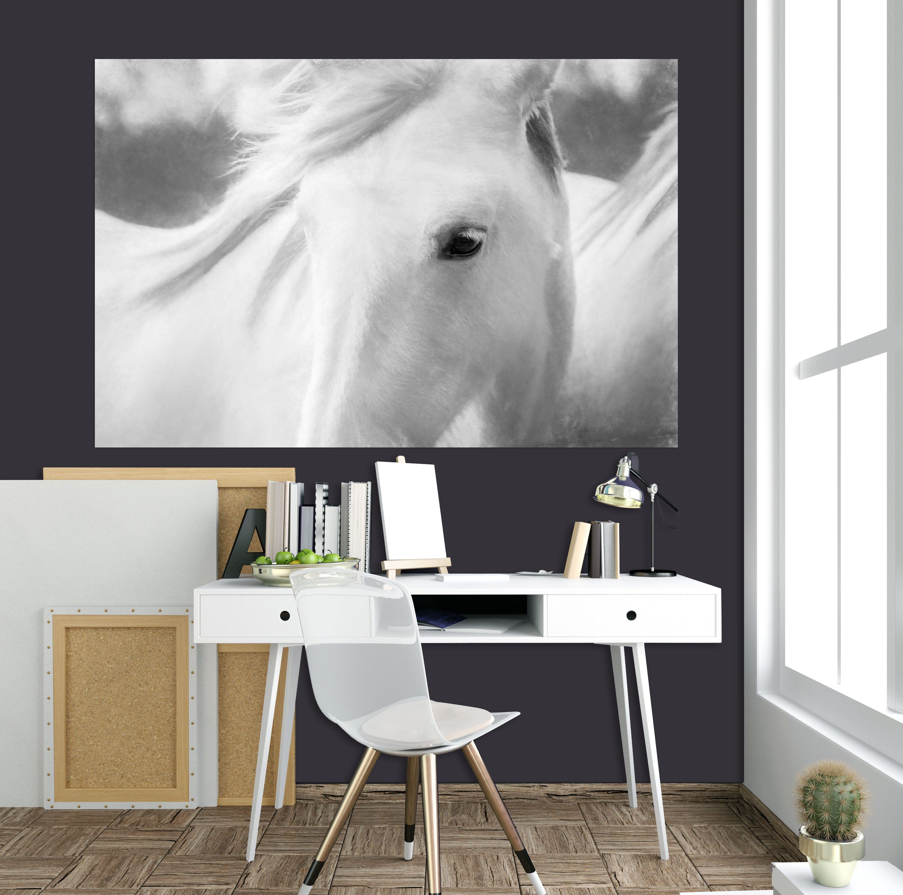 3D White Horse 142 Marco Carmassi Wall Sticker Wallpaper AJ Wallpaper 2