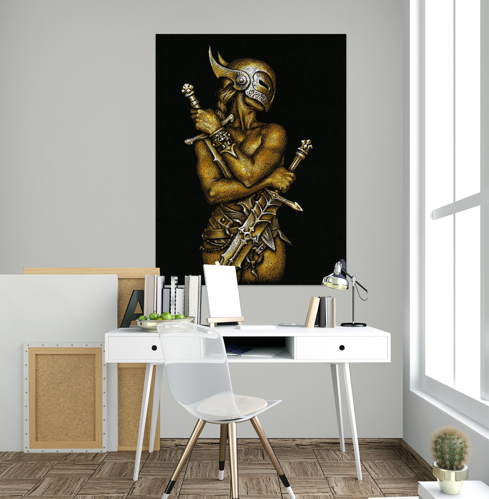 3D Sword Mask Man 8118 Ciruelo Wall Sticker