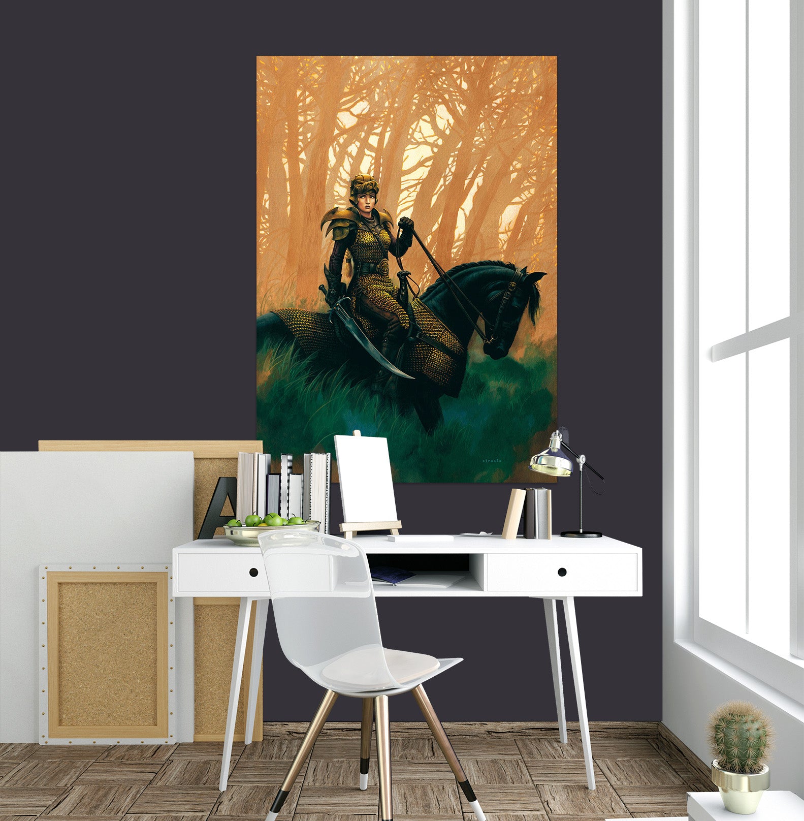 3D Forest Female Knight 8107 Ciruelo Wall Sticker