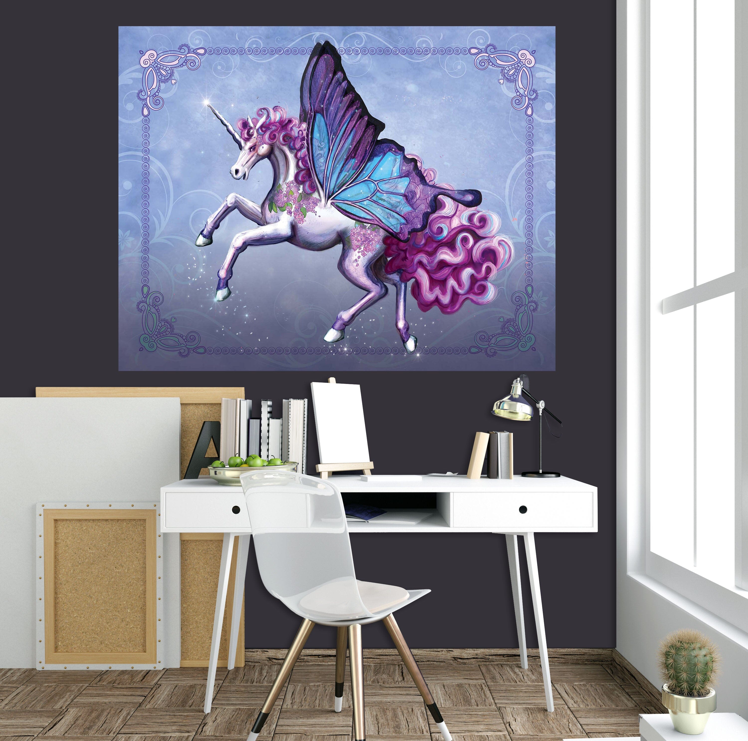 3D Wing Horse 103 Rose Catherine Khan Wall Sticker Wallpaper AJ Wallpaper 2