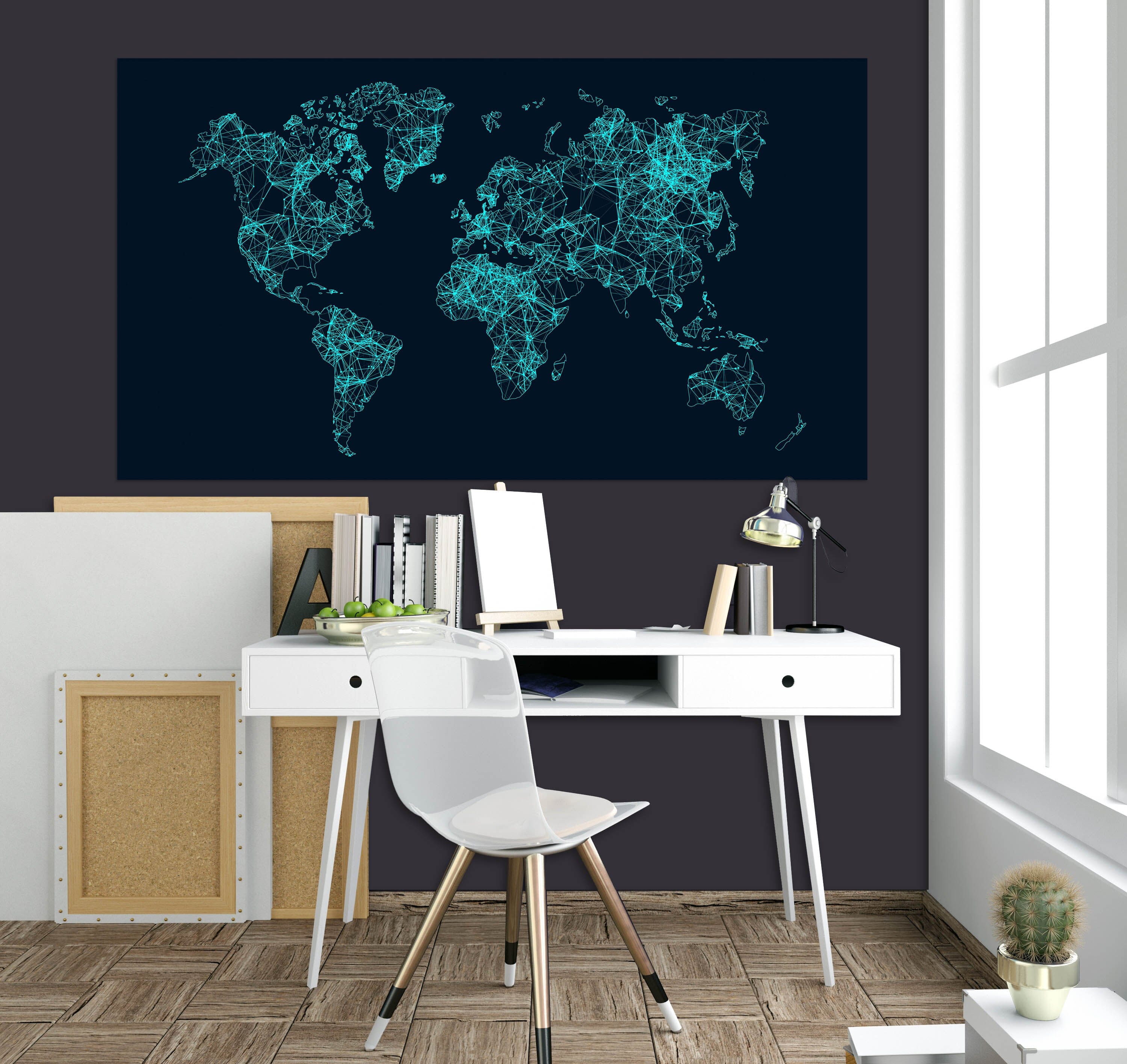 3D Land Night 293 World Map Wall Sticker Wallpaper AJ Wallpaper 2