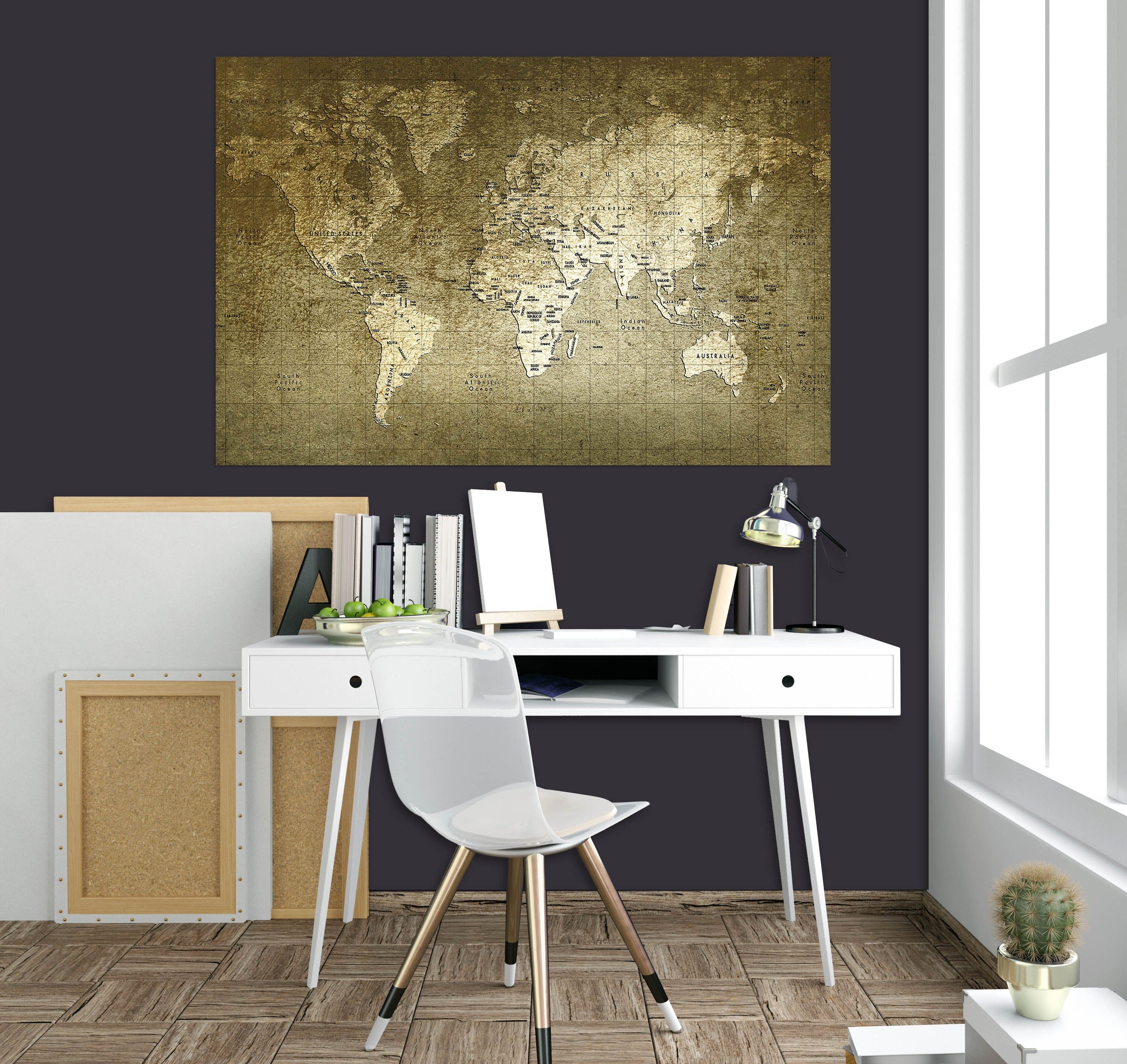 3D Seven Oceans 128 World Map Wall Sticker Wallpaper AJ Wallpaper 2