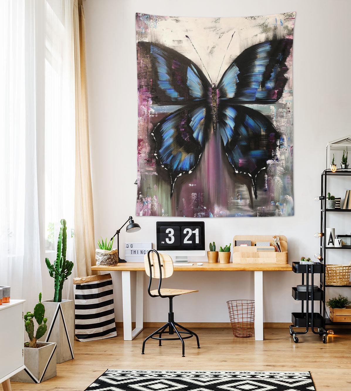 3D Black Butterfly 3720 Skromova Marina Tapestry Hanging Cloth Hang