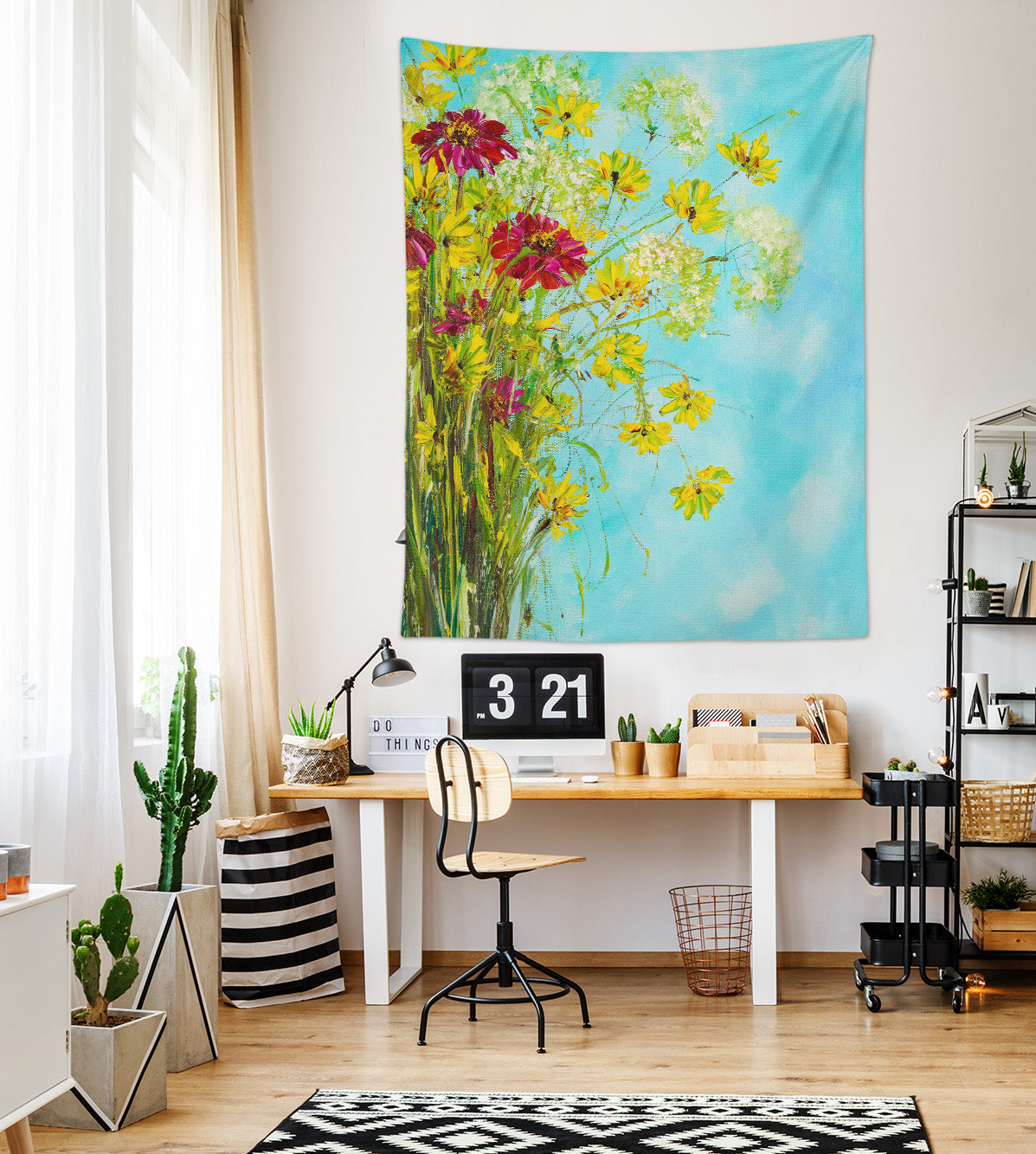 3D Yellow Flower 3551 Skromova Marina Tapestry Hanging Cloth Hang